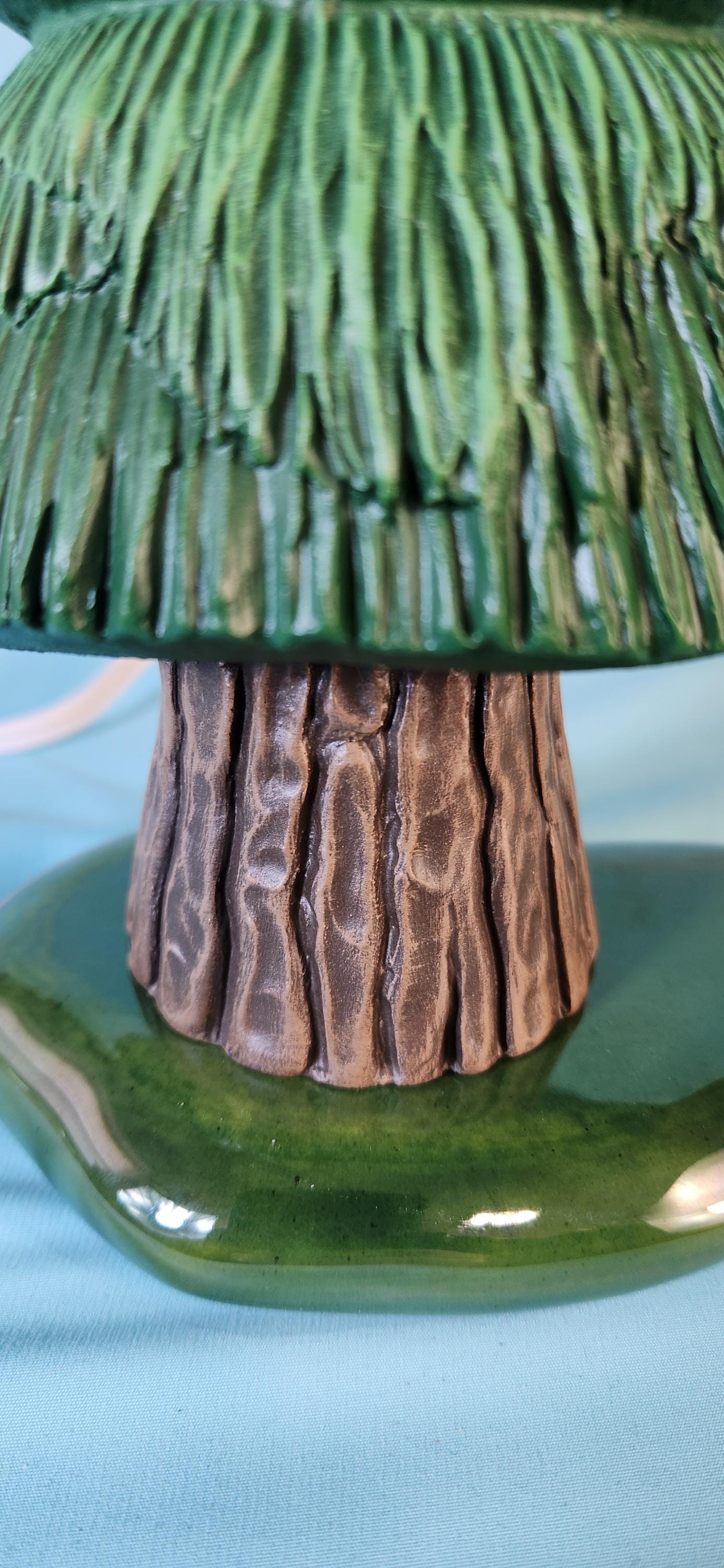 Hand-Painted Miniature Woodland Tree: Rustic Charm and Textured Detail
