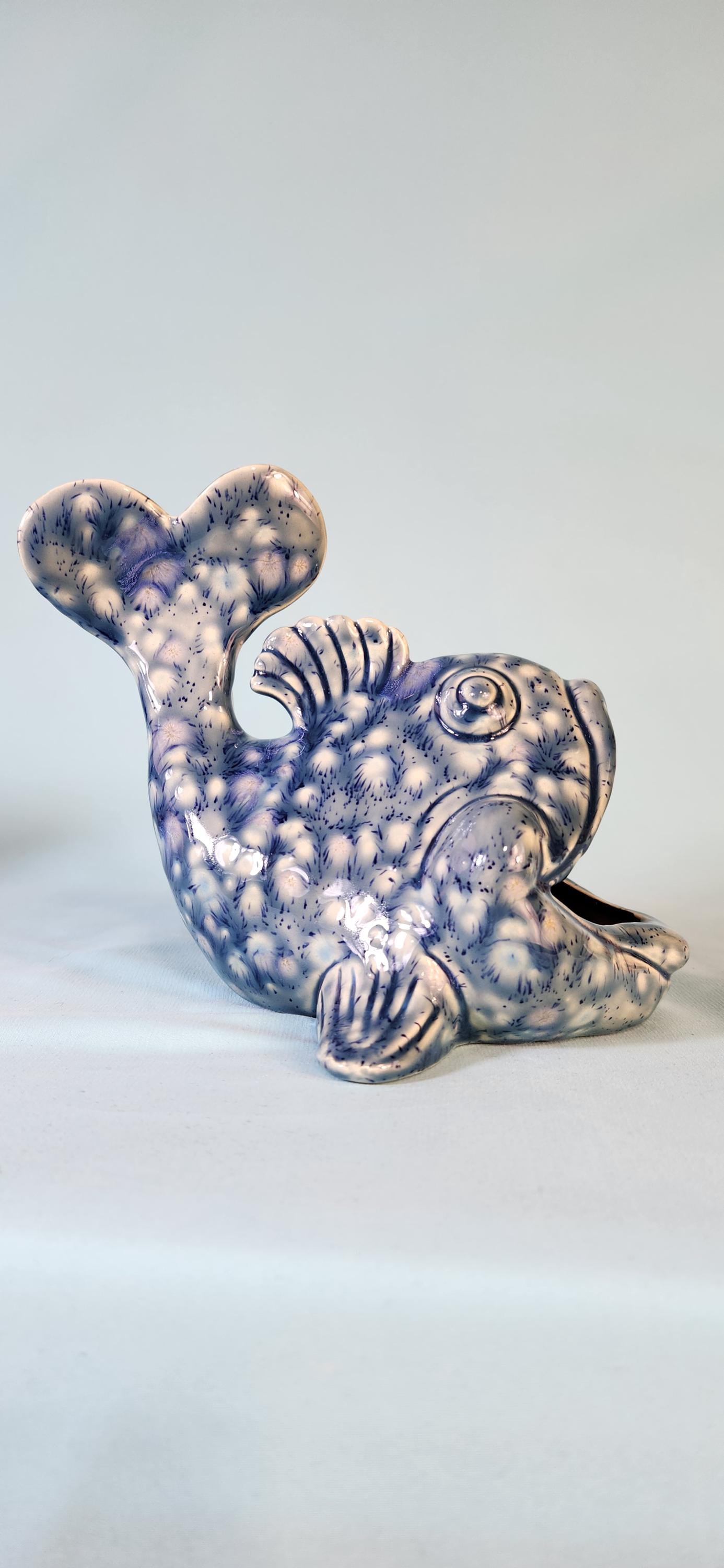 Crystal Glazed Fish Soap Dish: Bathroom Catchall, Scrubby Holder, Housewarming Gift, Handmade Decor