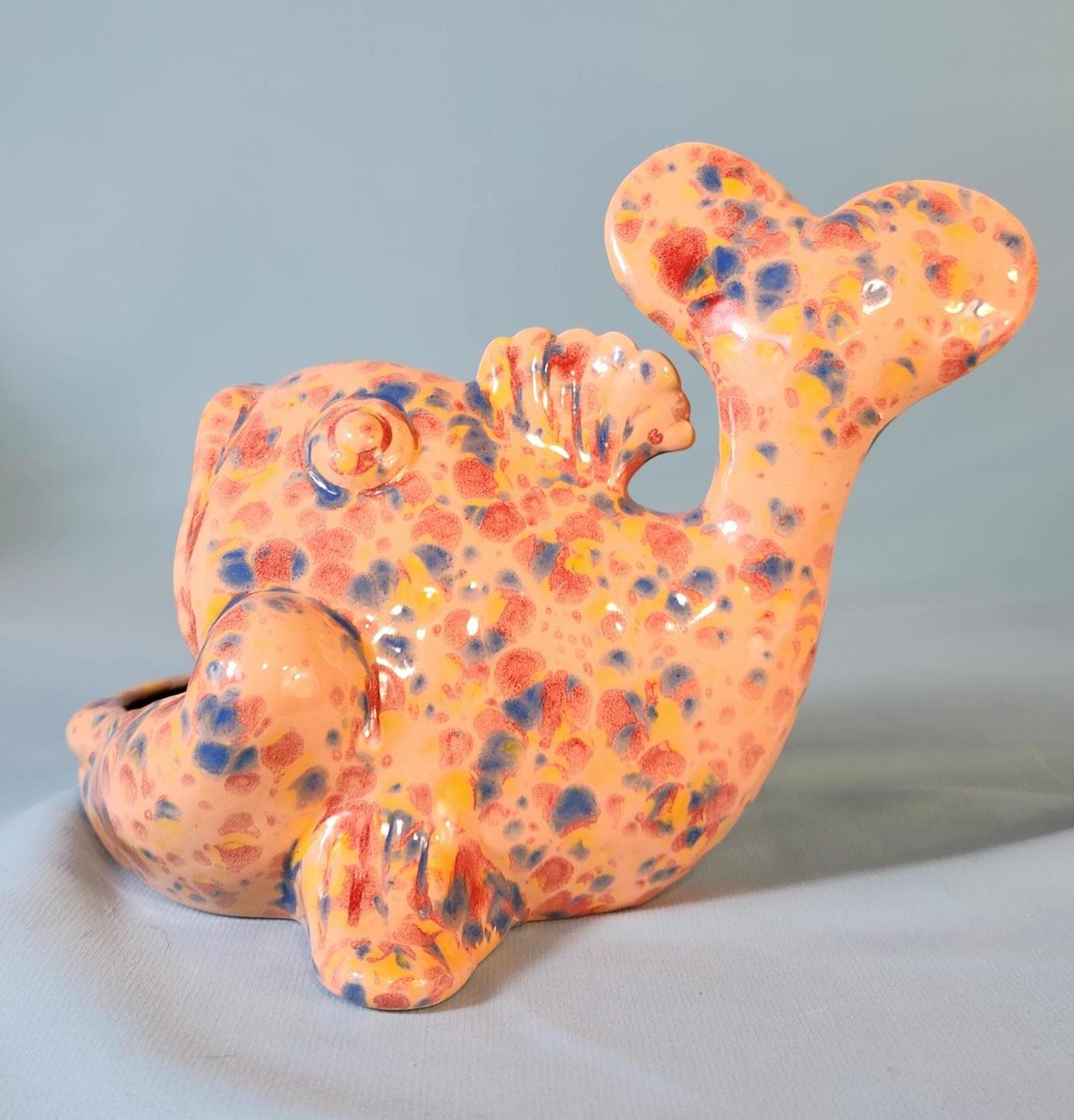 Crystal Glazed Fish Soap Dish: Bathroom Catchall, Scrubby Holder, Housewarming Gift, Handmade Decor