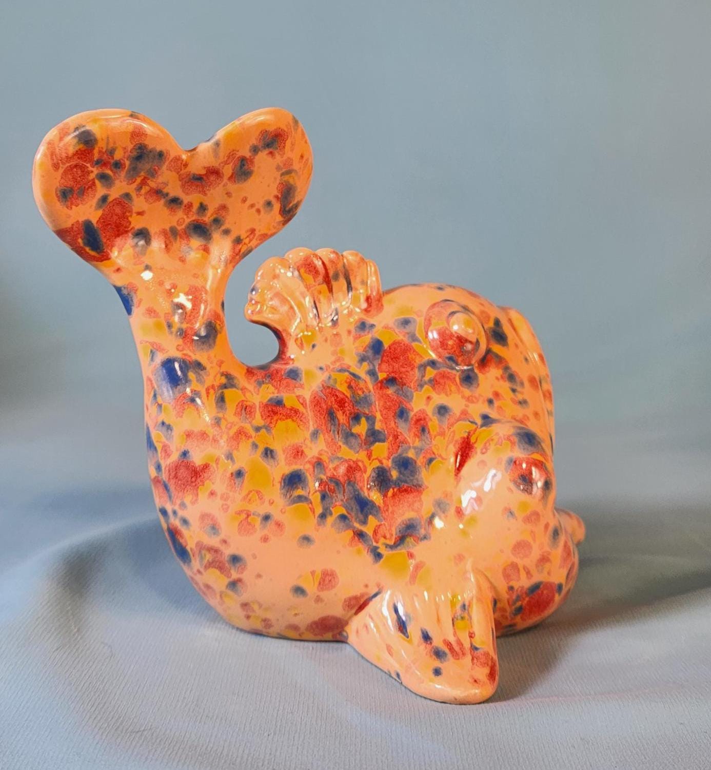 Crystal Glazed Fish Soap Dish: Bathroom Catchall, Scrubby Holder, Housewarming Gift, Handmade Decor