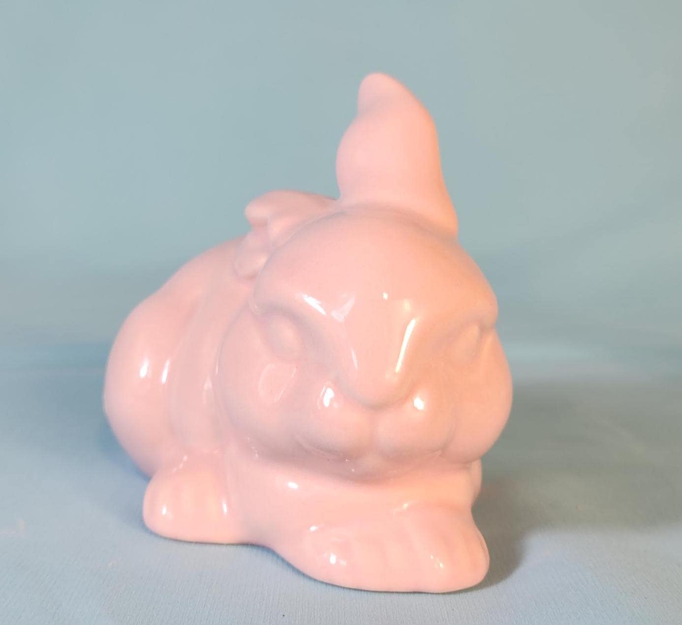 Vintage-Inspired Pastel Glazed Easter Bunnies: Pink, Lavender, Mint & Sea Glass Ceramic Spring Decor