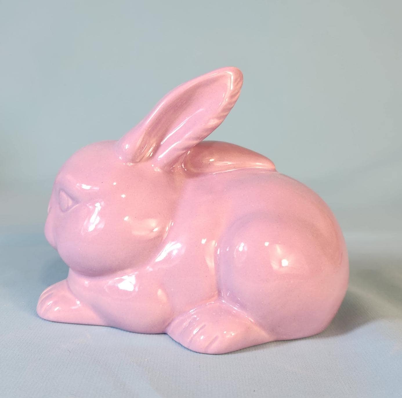 Vintage-Inspired Pastel Glazed Easter Bunnies: Pink, Lavender, Mint & Sea Glass Ceramic Spring Decor
