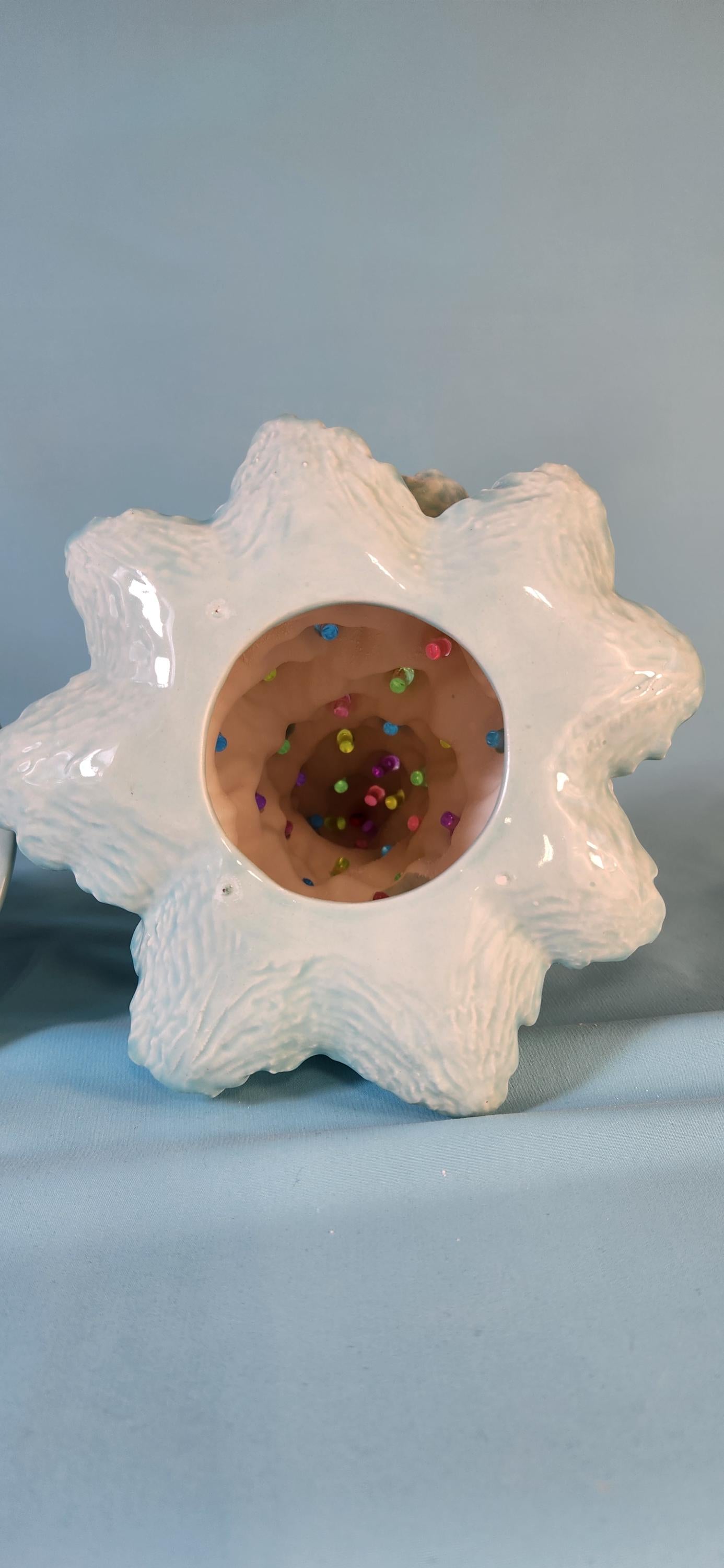 Wispy Pine Ceramic Christmas Tree - Sea-Glass Color with Clear Lights for Holiday Mantel Decor