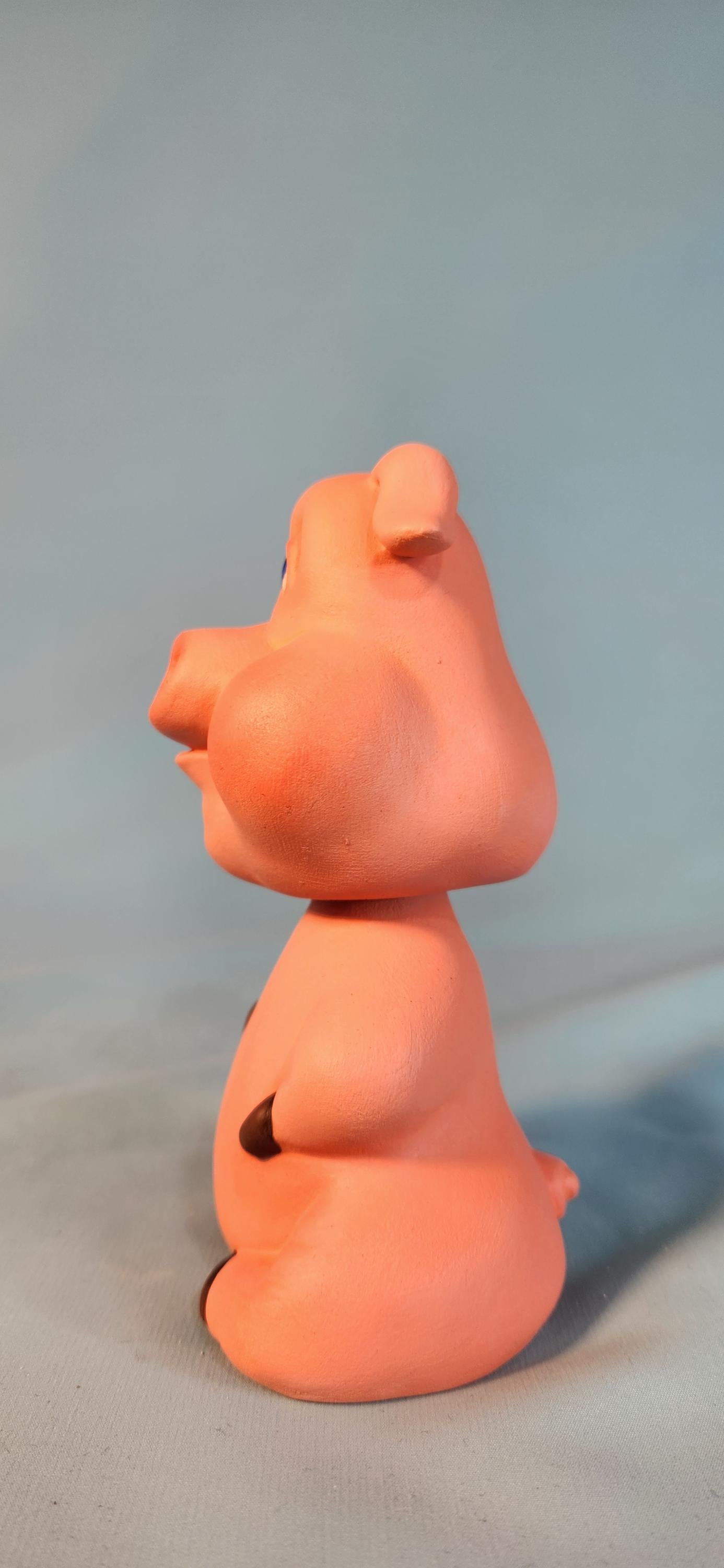 Adorable Chubs Pig Bobblehead Figurine - Cute Farmyard Animal Desk Decor with Nodding Head