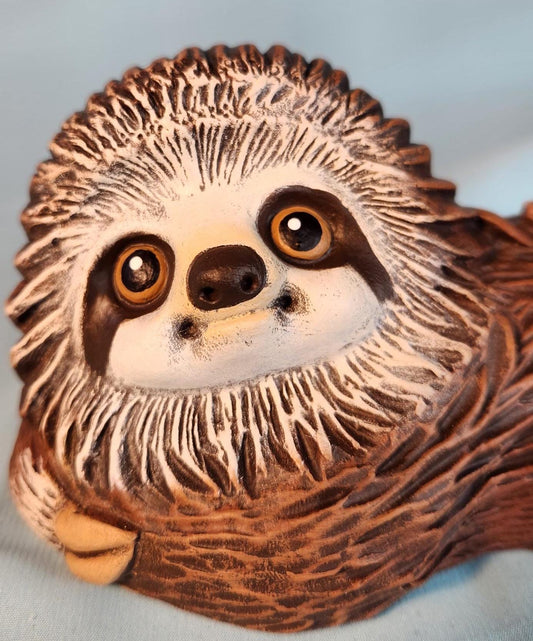 Small Garden Sloth | Ceramic Garden Statue | Sloth Yard Art | Boho Sloth Decor