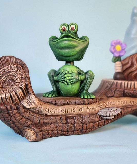 Ceramic Bobblehead Frog: Cute Collectible Nodder, Woodland Nursery Decor