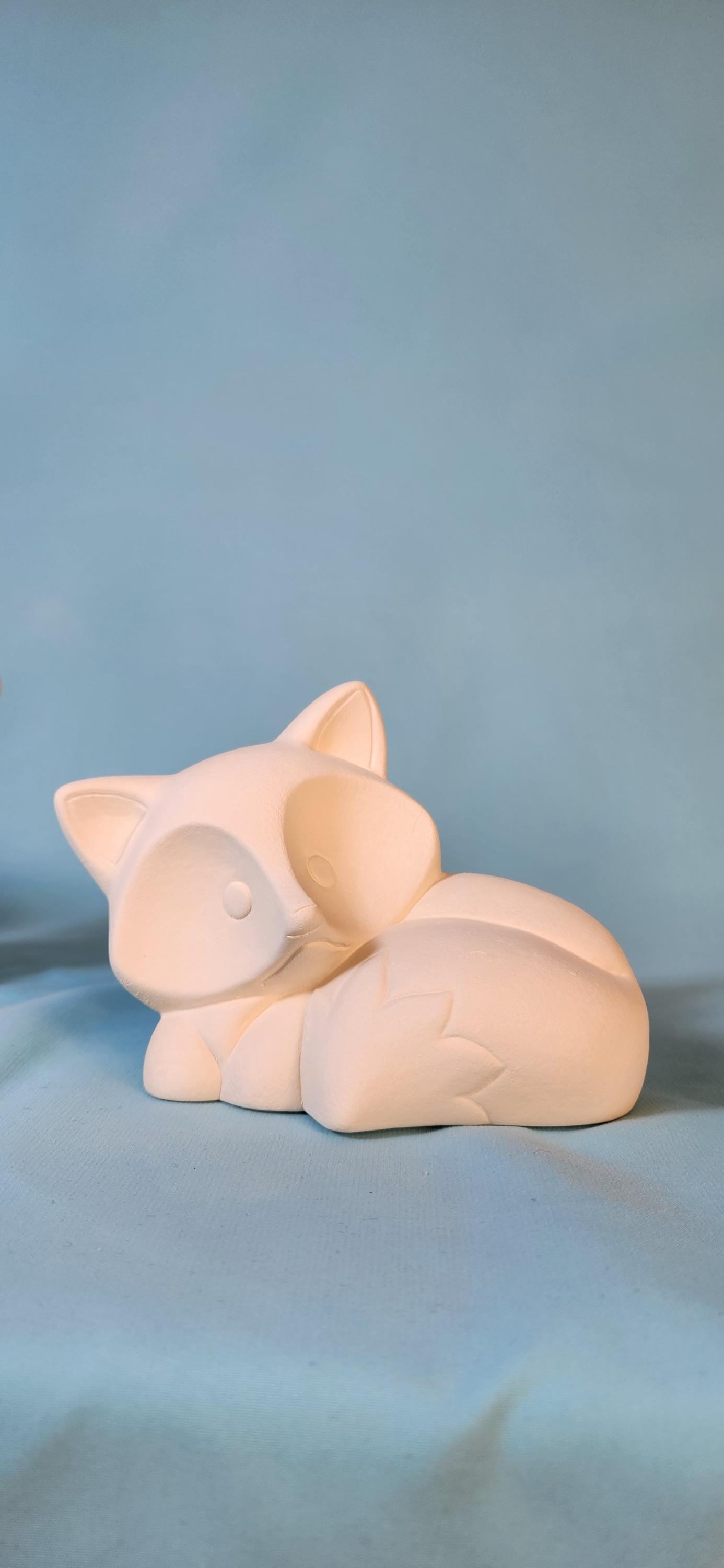 DIY Family of Foxes Ceramic Painting Kit - Unpainted Bisque Figurines for Forest-Themed Nursery Decor