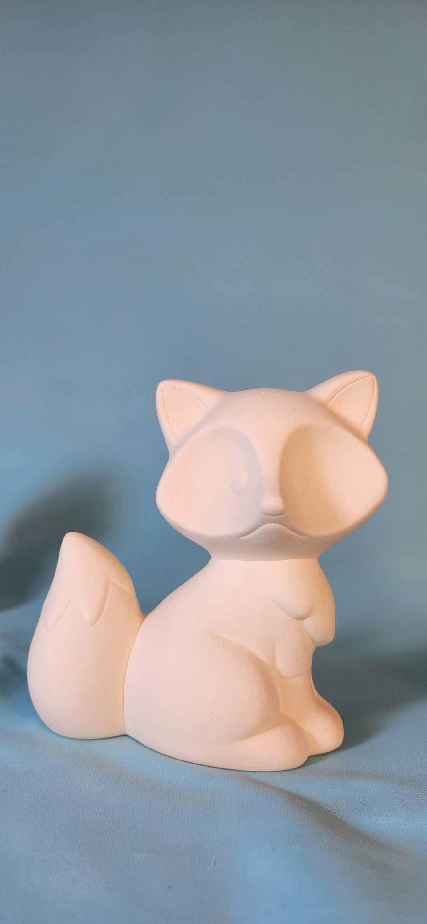 DIY Family of Foxes Ceramic Painting Kit - Unpainted Bisque Figurines for Forest-Themed Nursery Decor