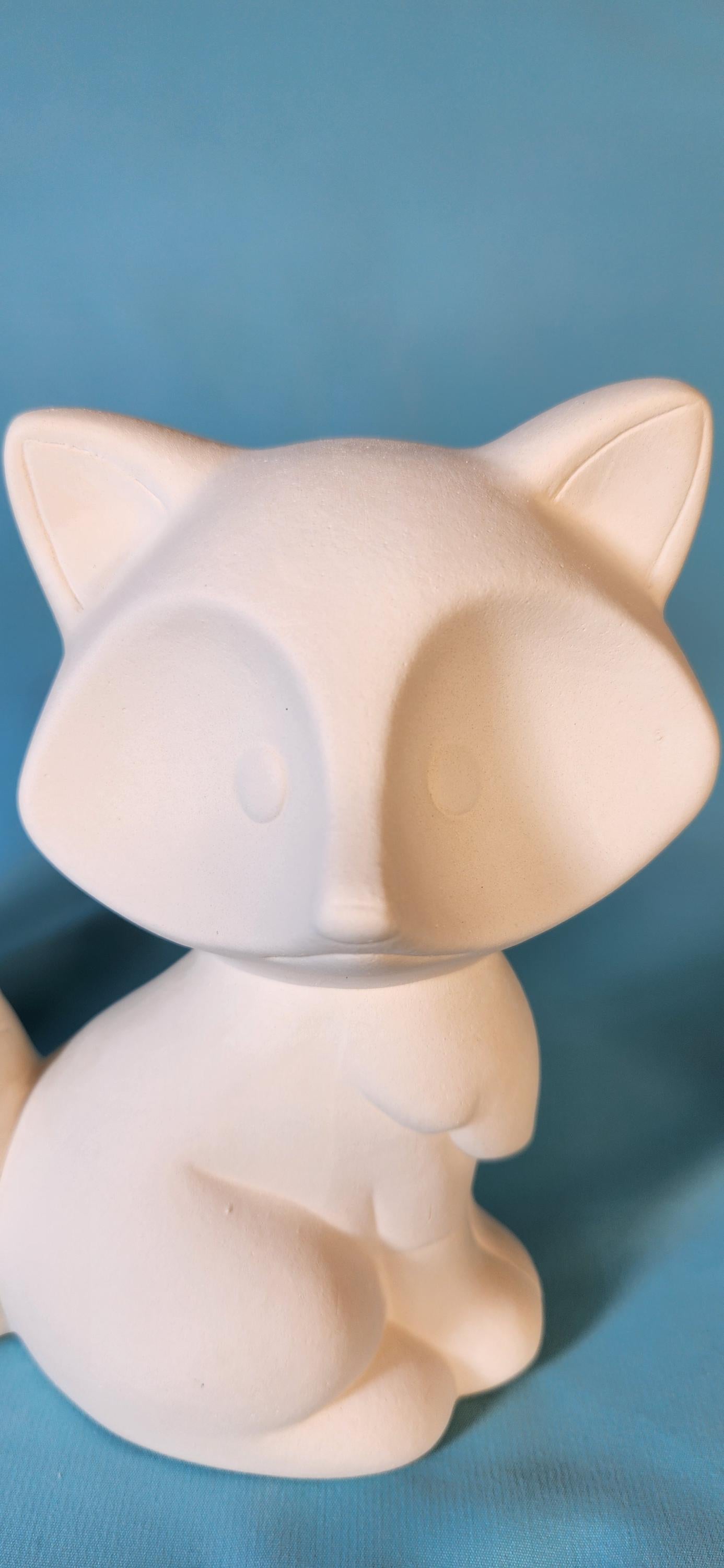 DIY Family of Foxes Ceramic Painting Kit - Unpainted Bisque Figurines for Forest-Themed Nursery Decor