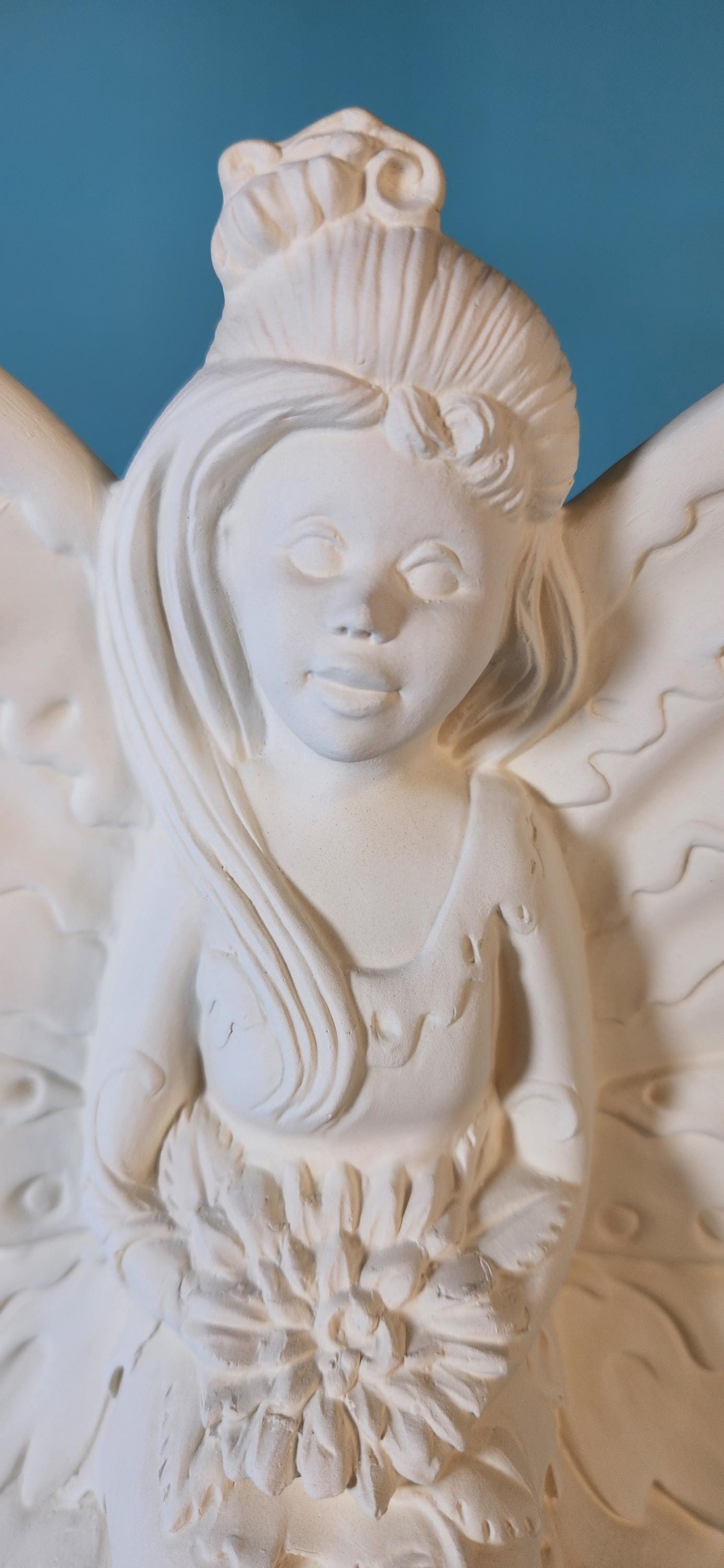 Whimsical Unpainted Fairy Mushroom Statue - DIY Garden Sculpture, Miniature Figurine for Patio Decor