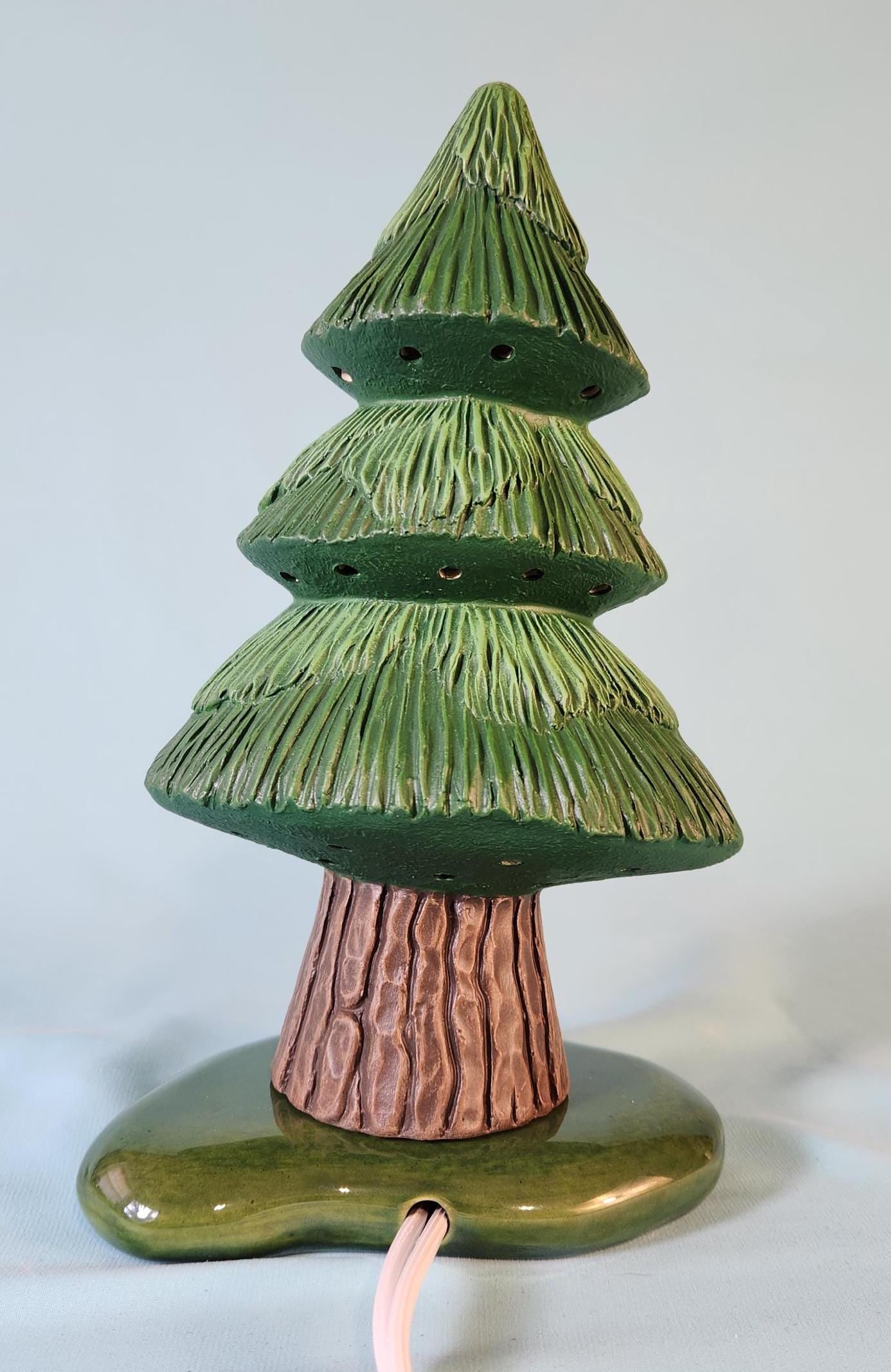 Hand-Painted Miniature Woodland Tree: Rustic Charm and Textured Detail