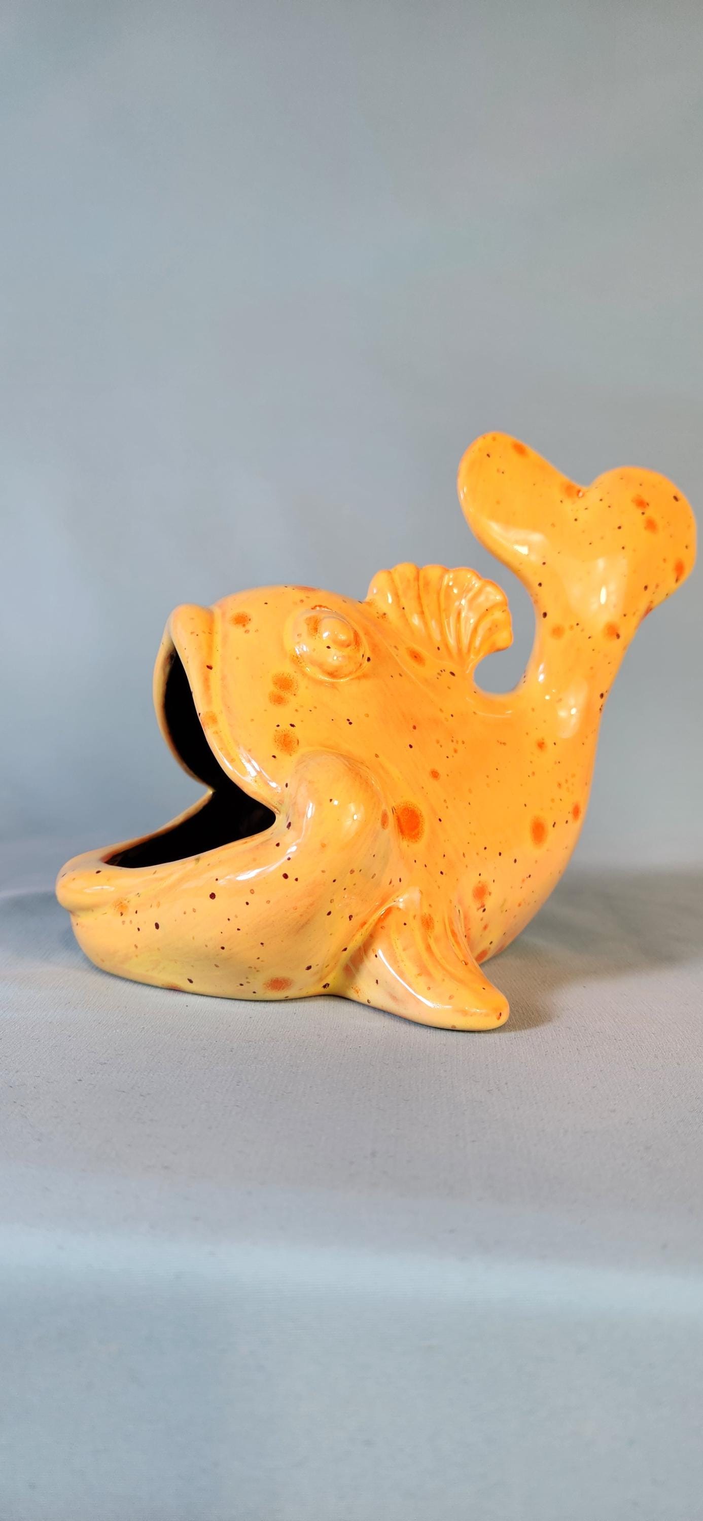 Crystal Glazed Fish Soap Dish: Bathroom Catchall, Scrubby Holder, Housewarming Gift, Handmade Decor