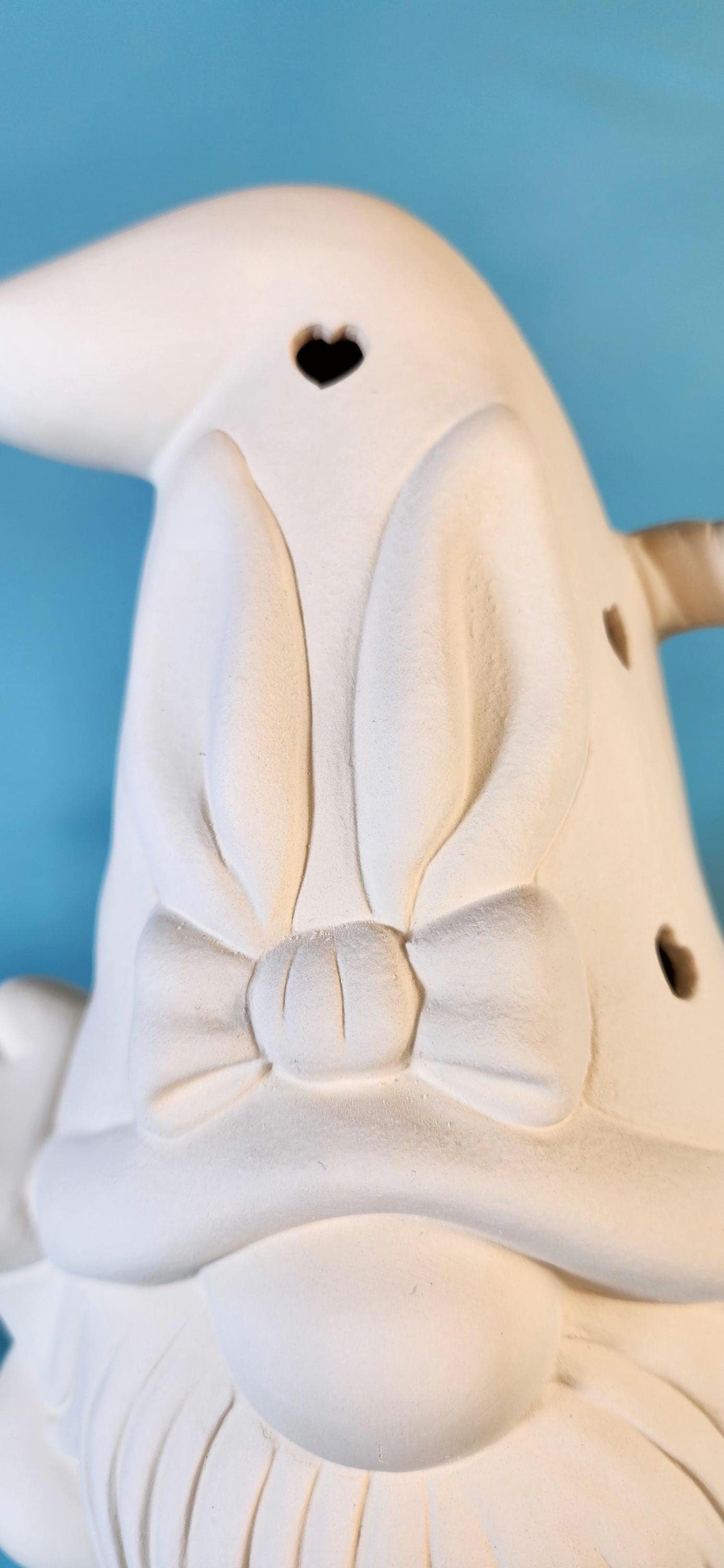 Unpainted Ceramic Easter Gnome Basket - DIY Craft Project for Kids & Adults - Whimsical Holiday Decor