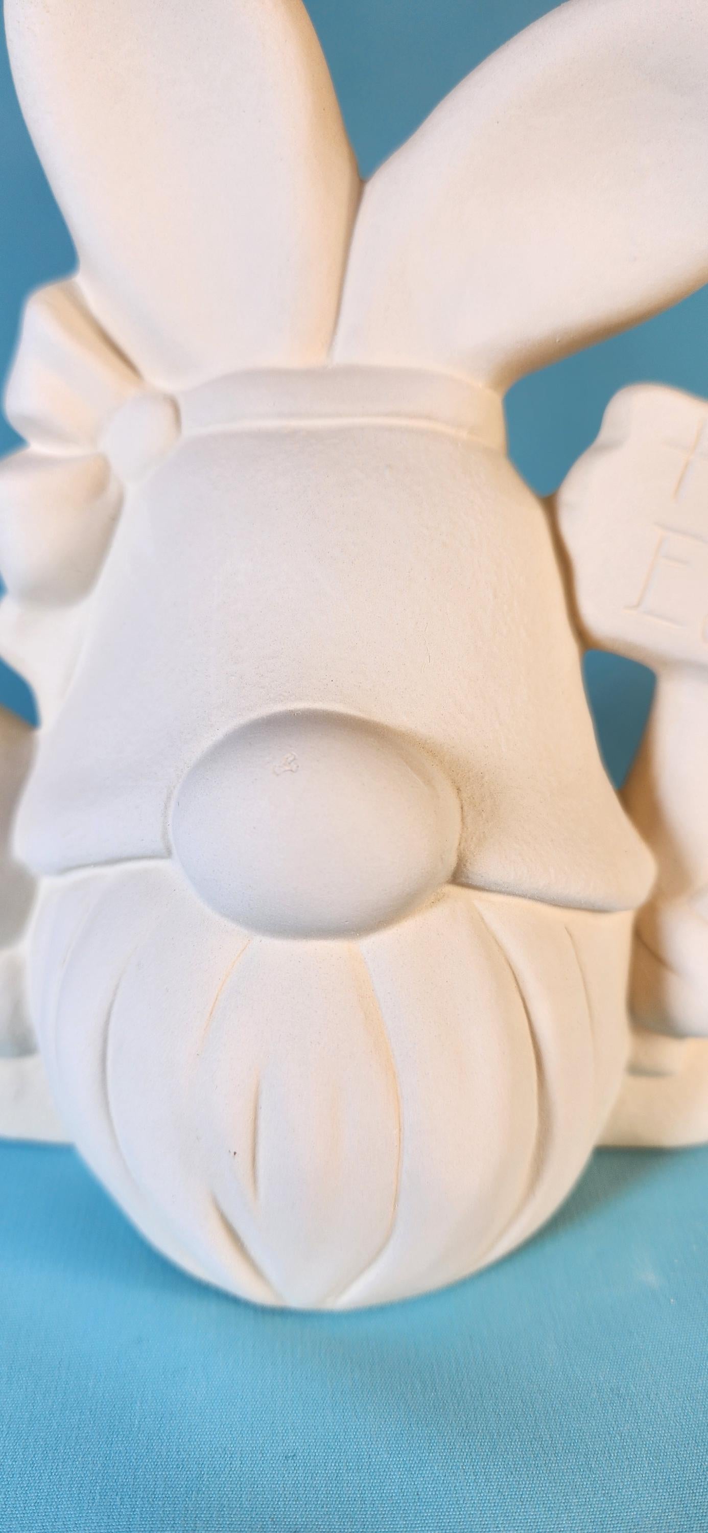 Unpainted Ceramic Easter Gnome Basket - DIY Craft Project for Kids & Adults - Whimsical Holiday Decor