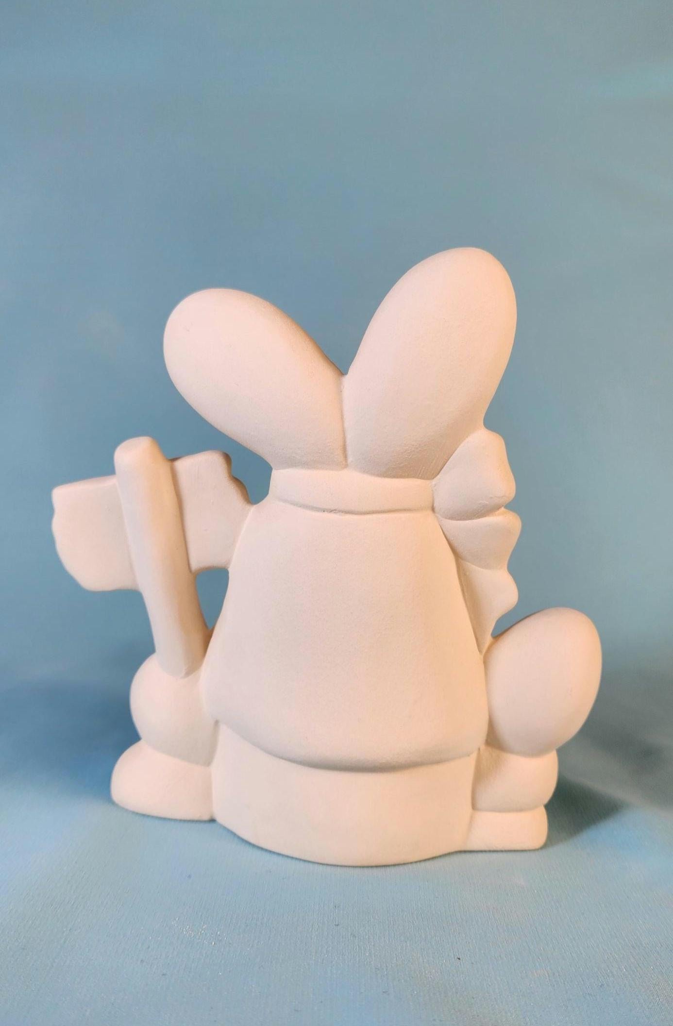 Unpainted Ceramic Easter Gnome Basket - DIY Craft Project for Kids & Adults - Whimsical Holiday Decor