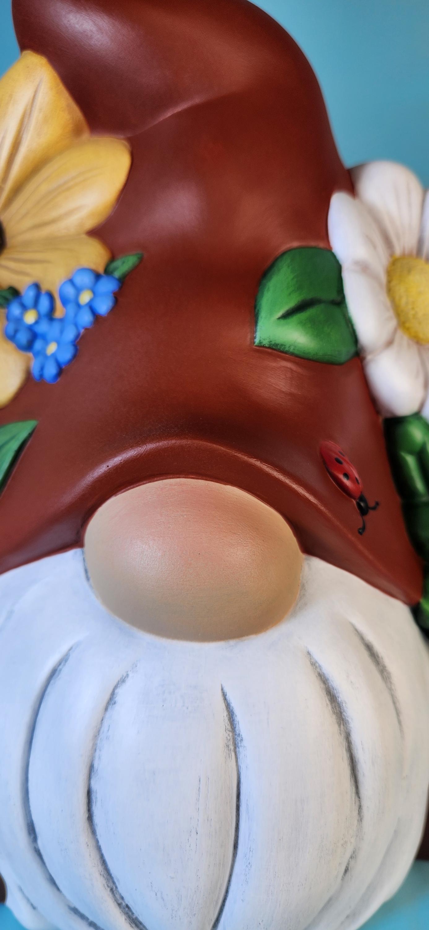 Enchanting Garden Gnome: Frog & Flower Whimsy for Spring and Summer Decor