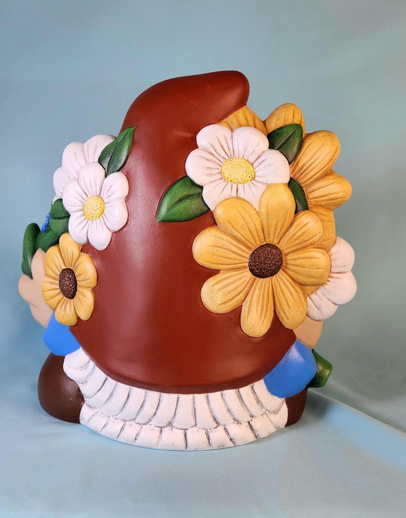 Enchanting Garden Gnome: Frog & Flower Whimsy for Spring and Summer Decor