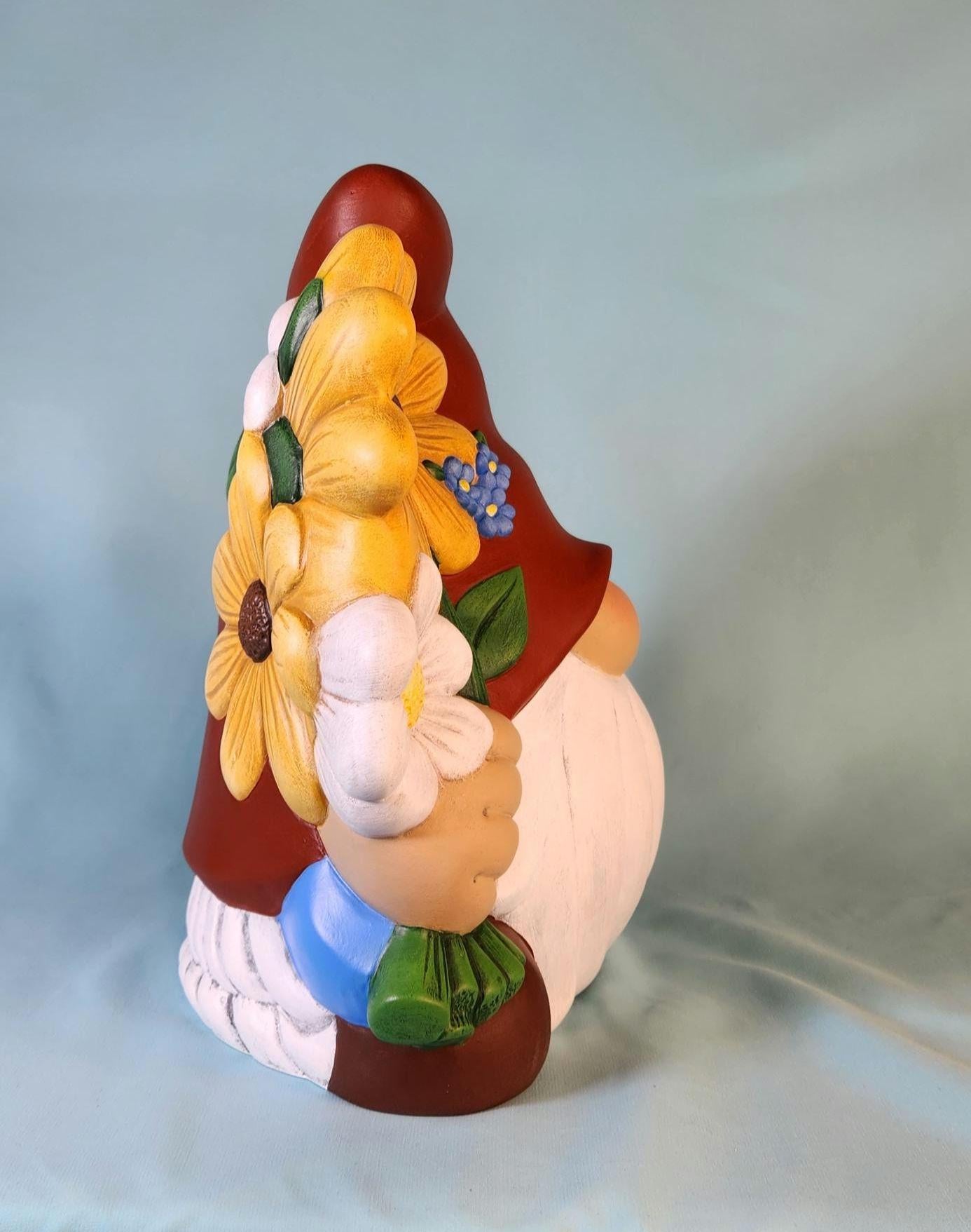 Enchanting Garden Gnome: Frog & Flower Whimsy for Spring and Summer Decor