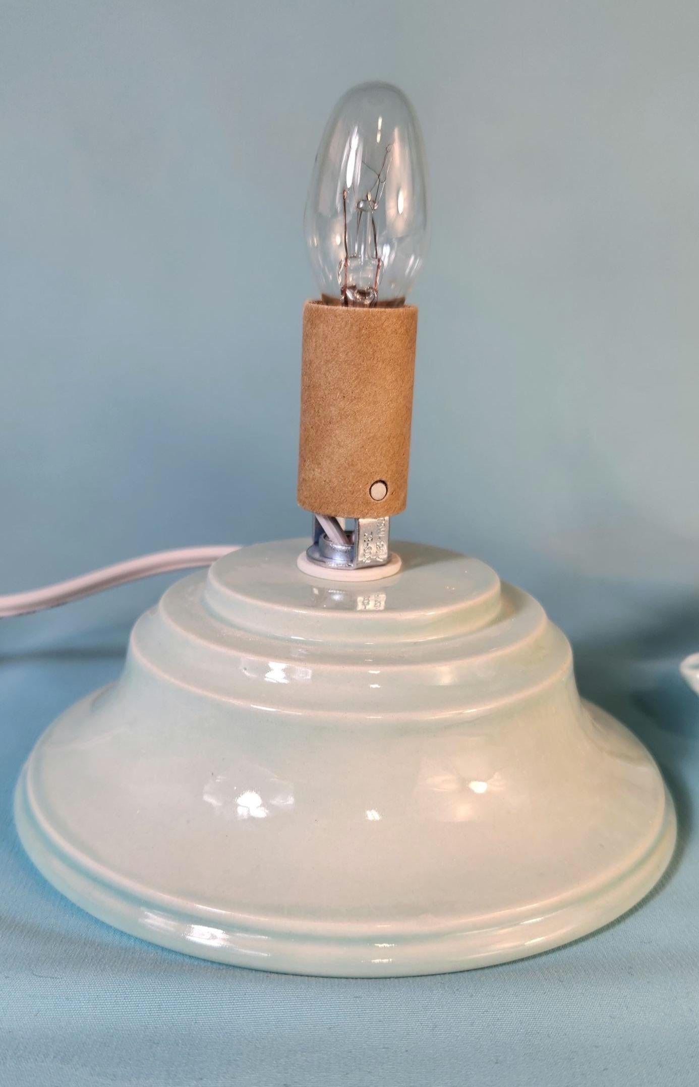 Wispy Pine Ceramic Christmas Tree - Sea-Glass Color with Clear Lights for Holiday Mantel Decor