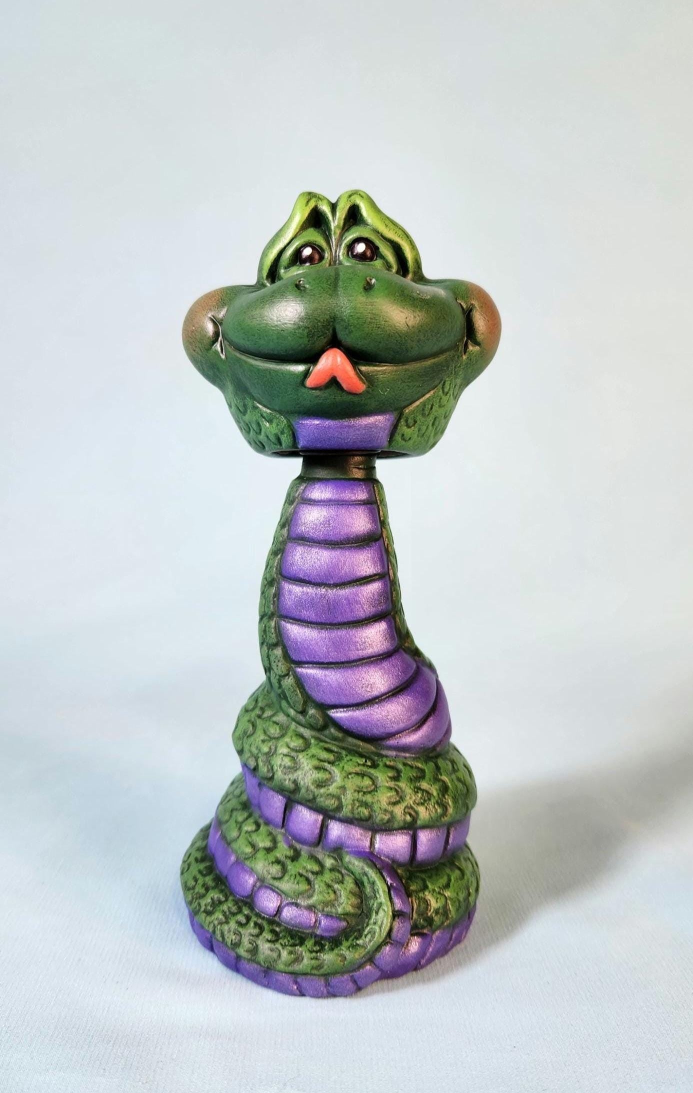 Colorful Bobblehead Snake Statue: Unique Nursery Decor, Baby Shower Gift, Teacher Present, Zoo Themed Room