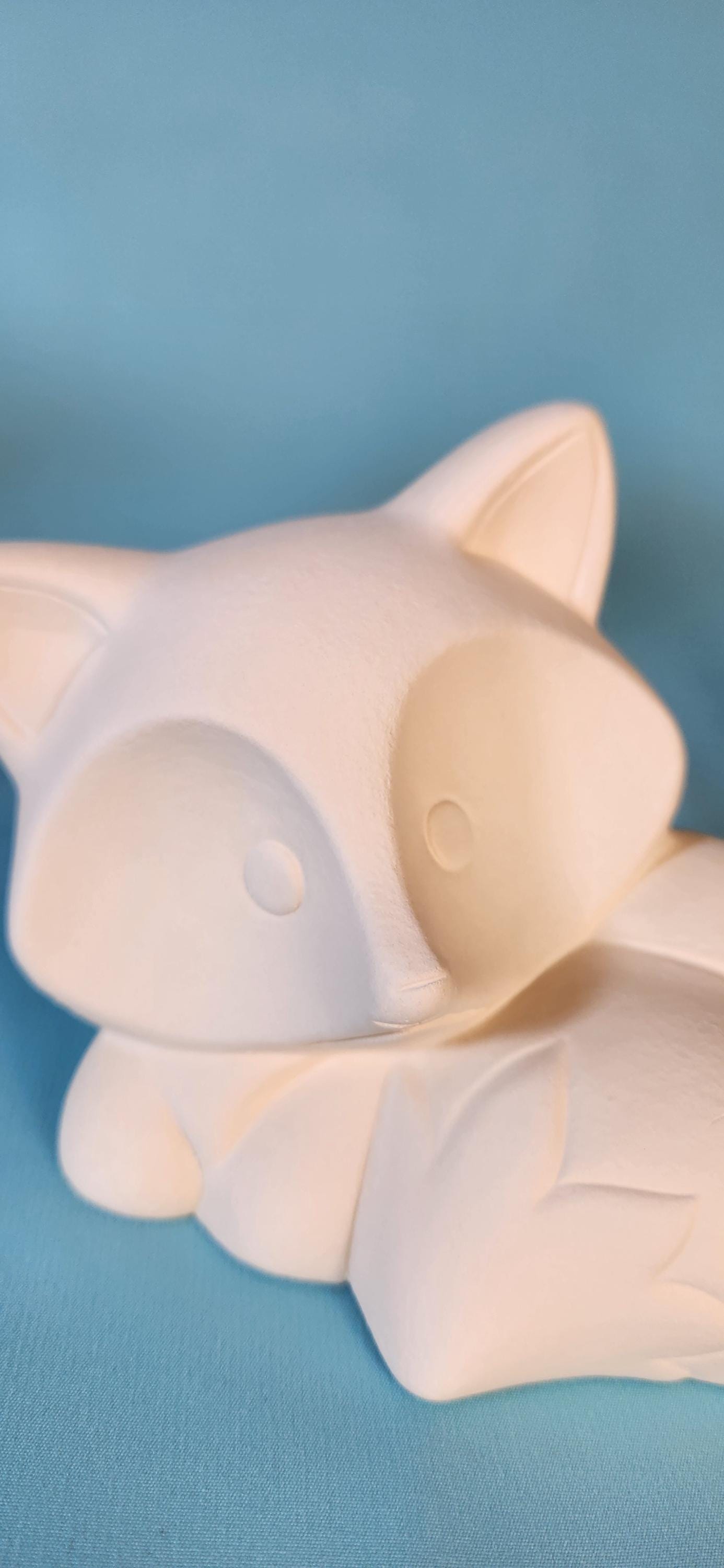 DIY Family of Foxes Ceramic Painting Kit - Unpainted Bisque Figurines for Forest-Themed Nursery Decor