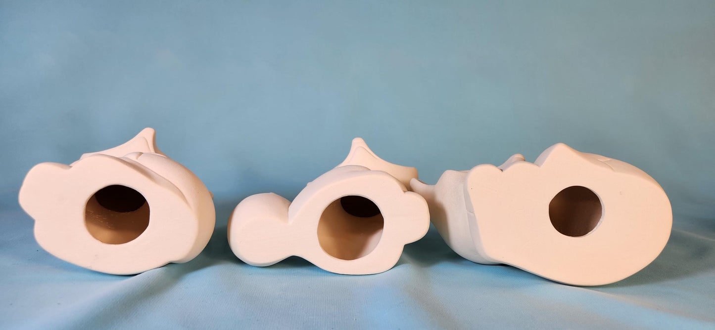 DIY Family of Foxes Ceramic Painting Kit - Unpainted Bisque Figurines for Forest-Themed Nursery Decor