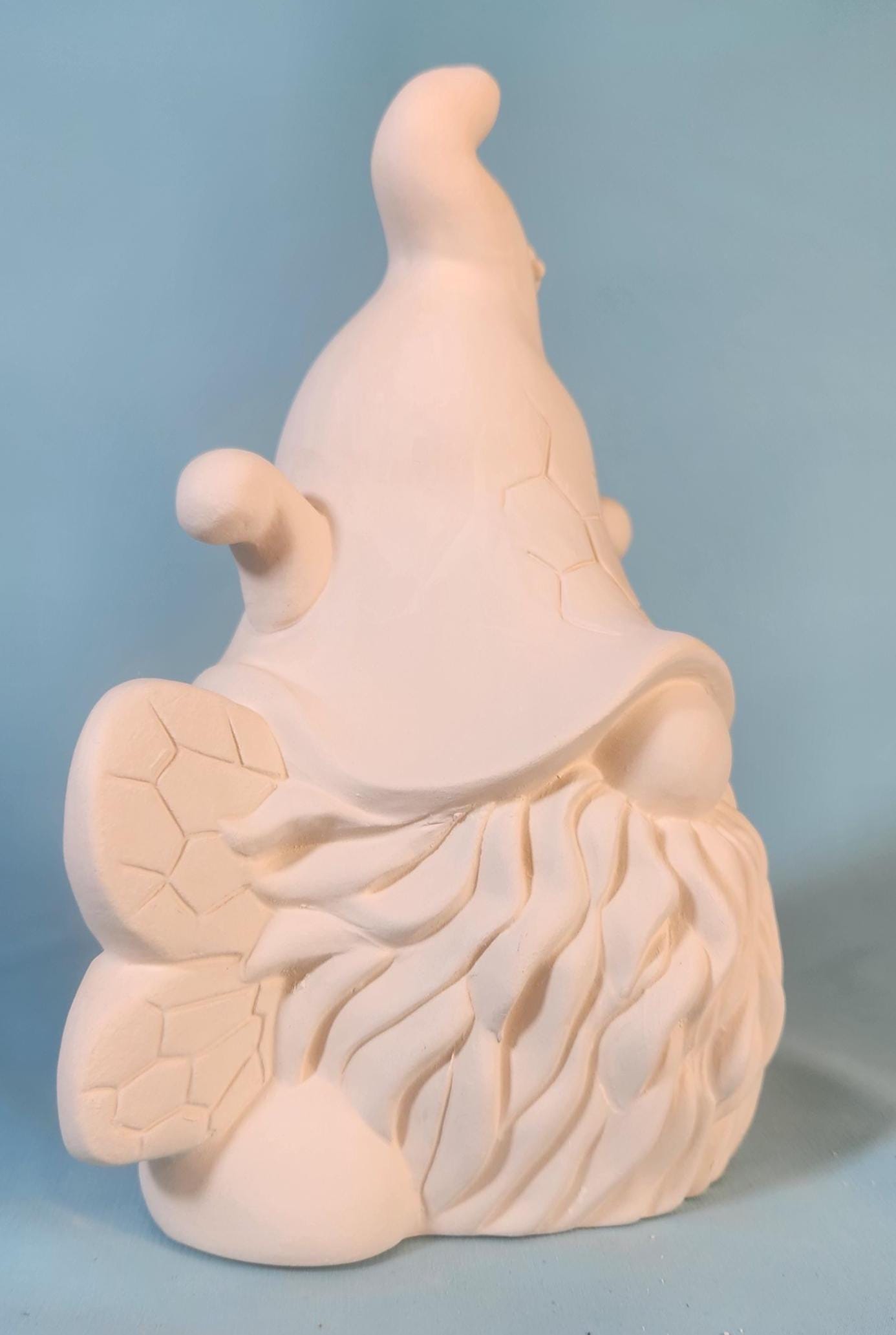 8-inch Unpainted Buzzbee Bee Gnome Ceramic Figurine for DIY Paint Party Crafts