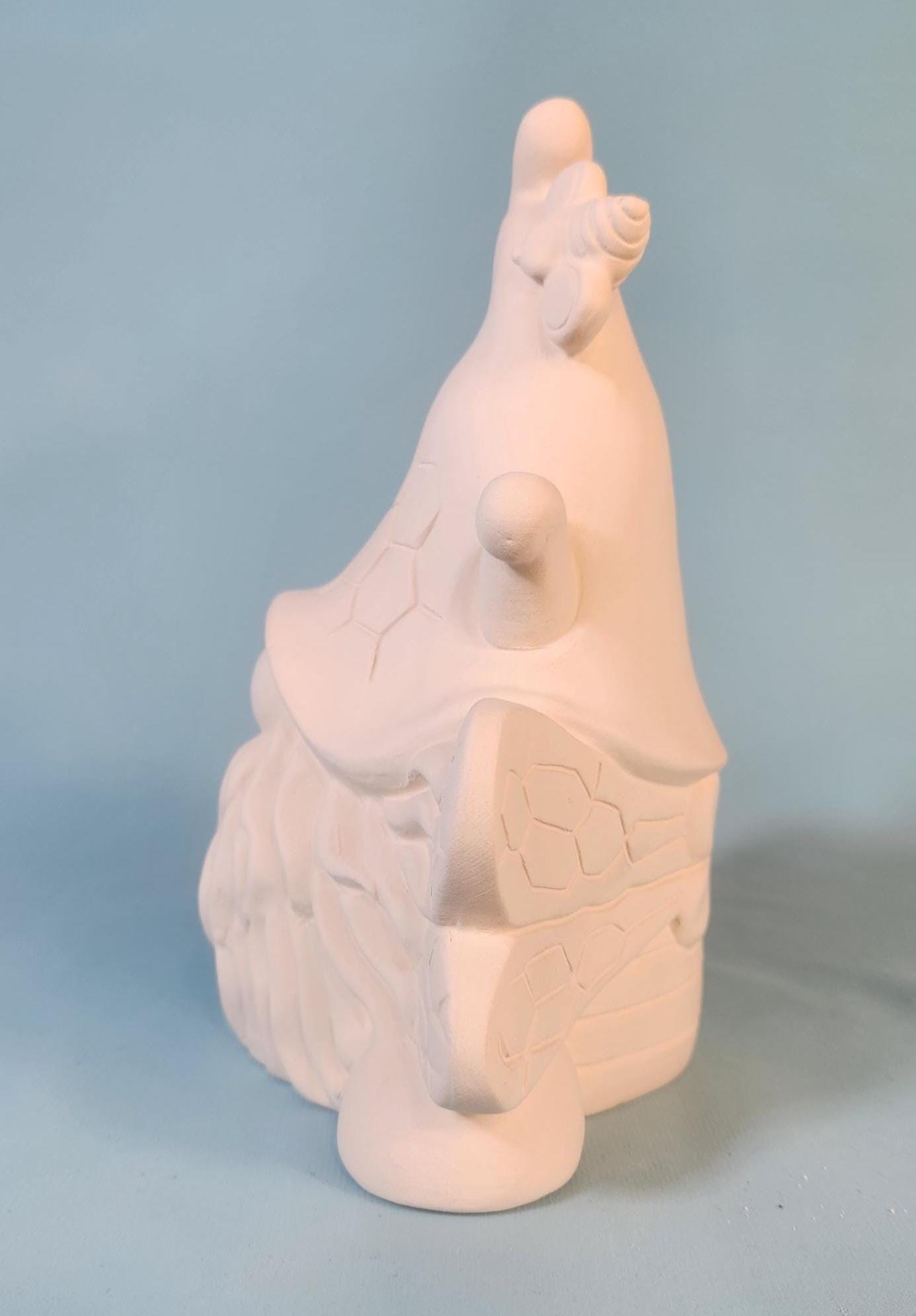 8-inch Unpainted Buzzbee Bee Gnome Ceramic Figurine for DIY Paint Party Crafts