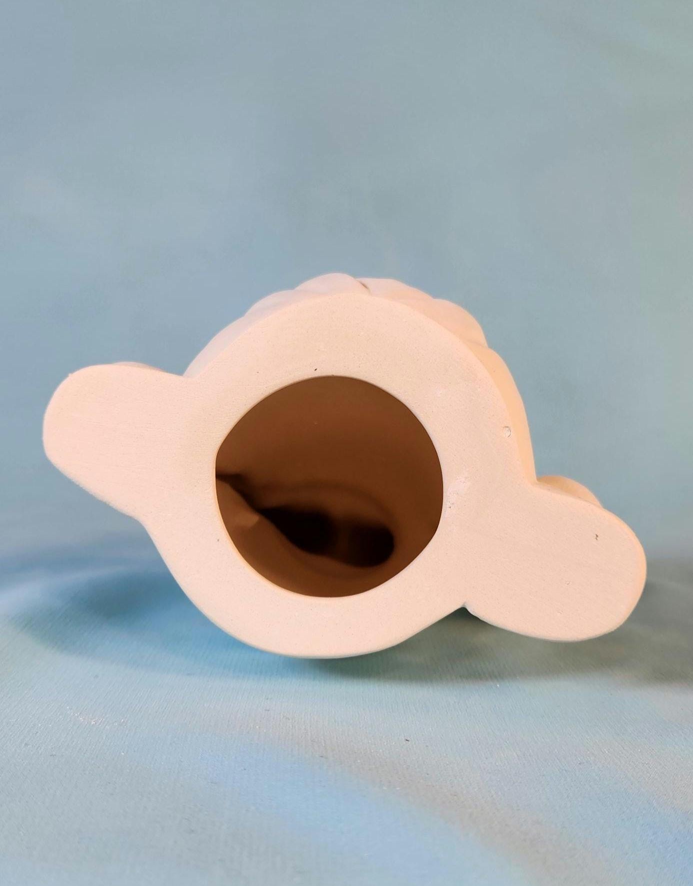 Unpainted Ceramic Easter Gnome Basket - DIY Craft Project for Kids & Adults - Whimsical Holiday Decor