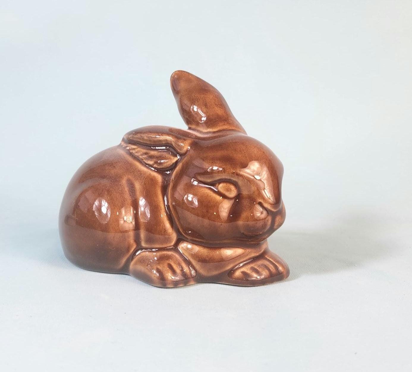 Vintage-Inspired Pastel Glazed Easter Bunnies: Pink, Lavender, Mint & Sea Glass Ceramic Spring Decor