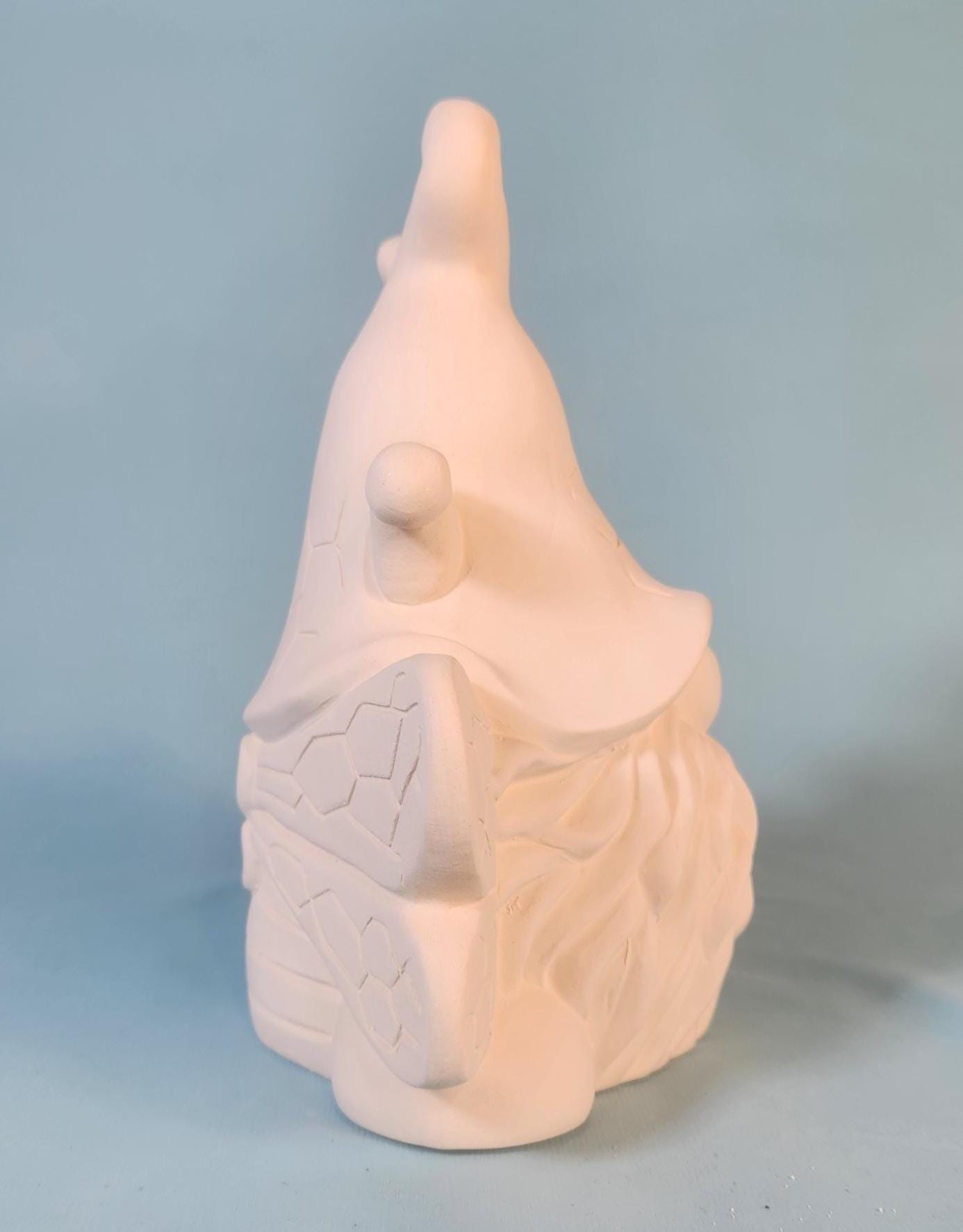 8-inch Unpainted Buzzbee Bee Gnome Ceramic Figurine for DIY Paint Party Crafts