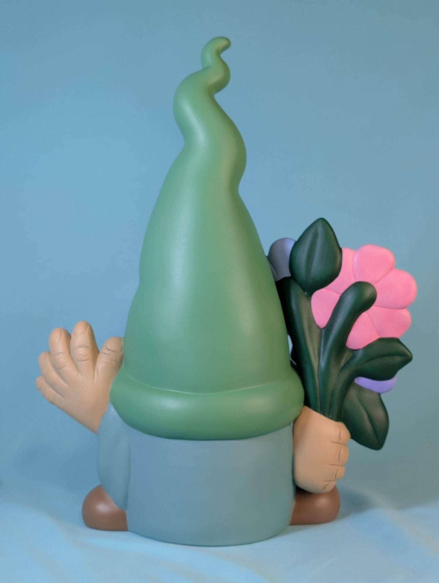 Bisque Large Garden Gnome Yard Art - Unfinished - READY to Paint Gnome with flowers