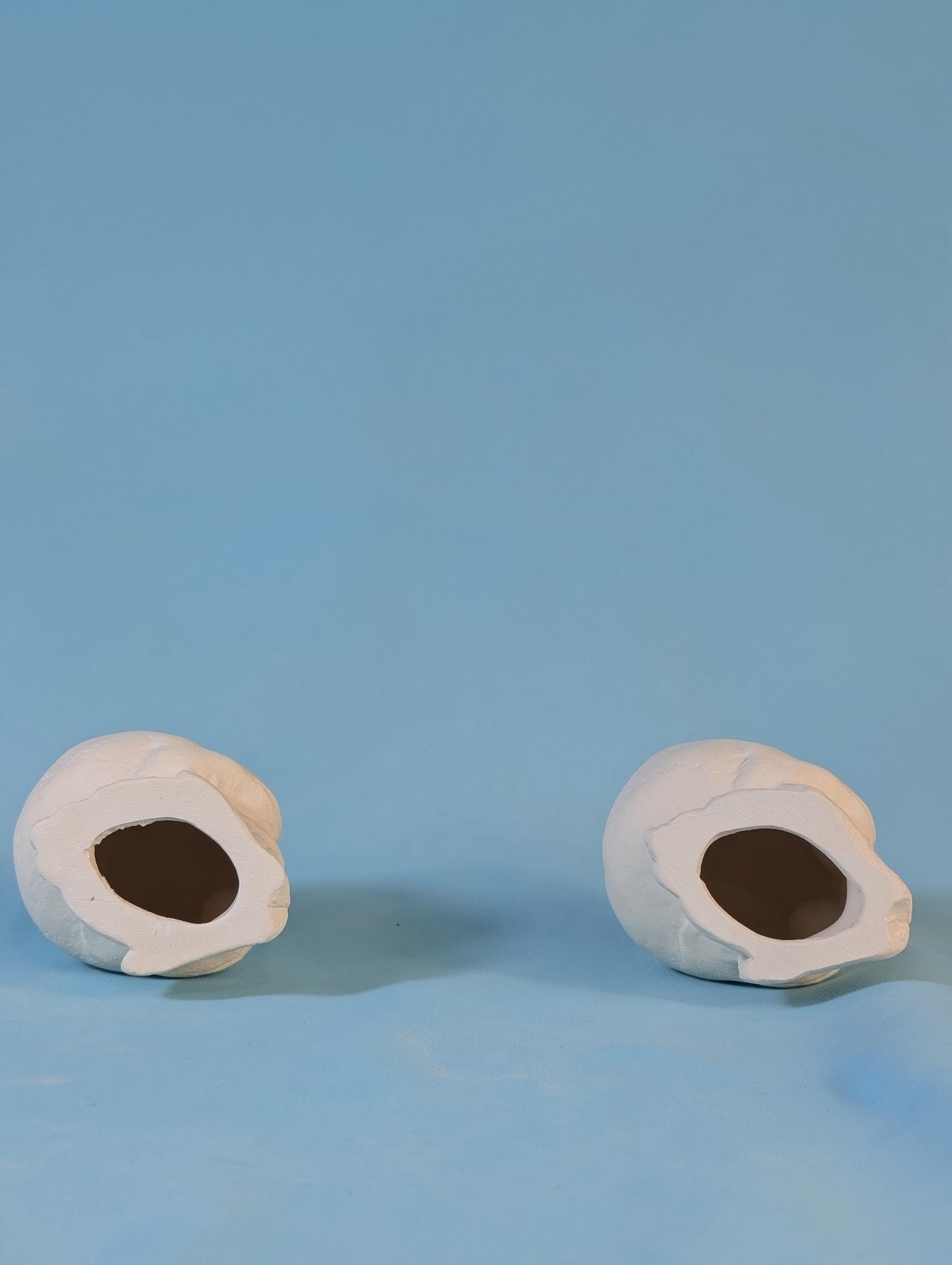 Paintable Cute Angry Skull Designs in Ceramic Bisque - DIY Art Project