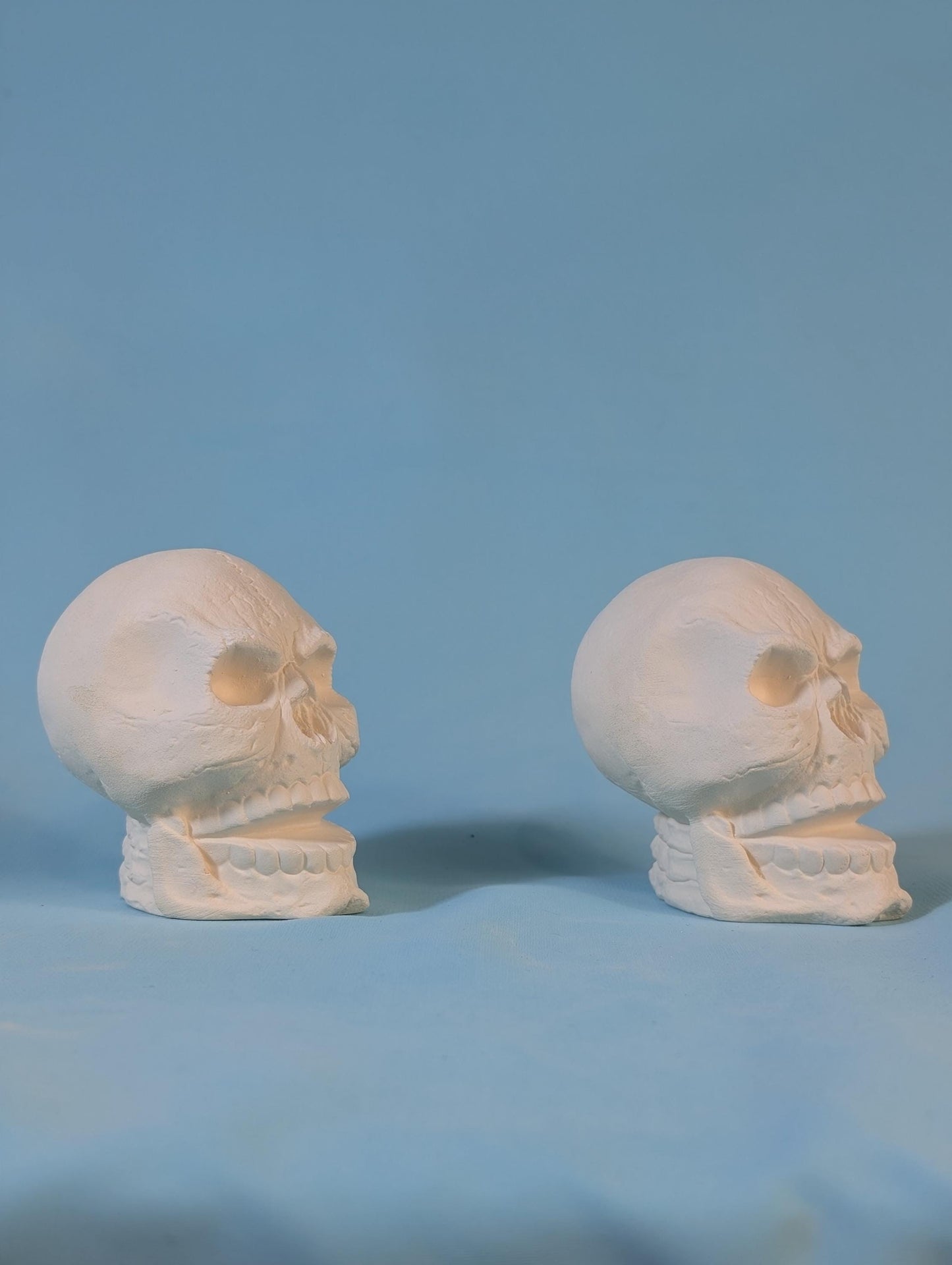 Paintable Cute Angry Skull Designs in Ceramic Bisque - DIY Art Project