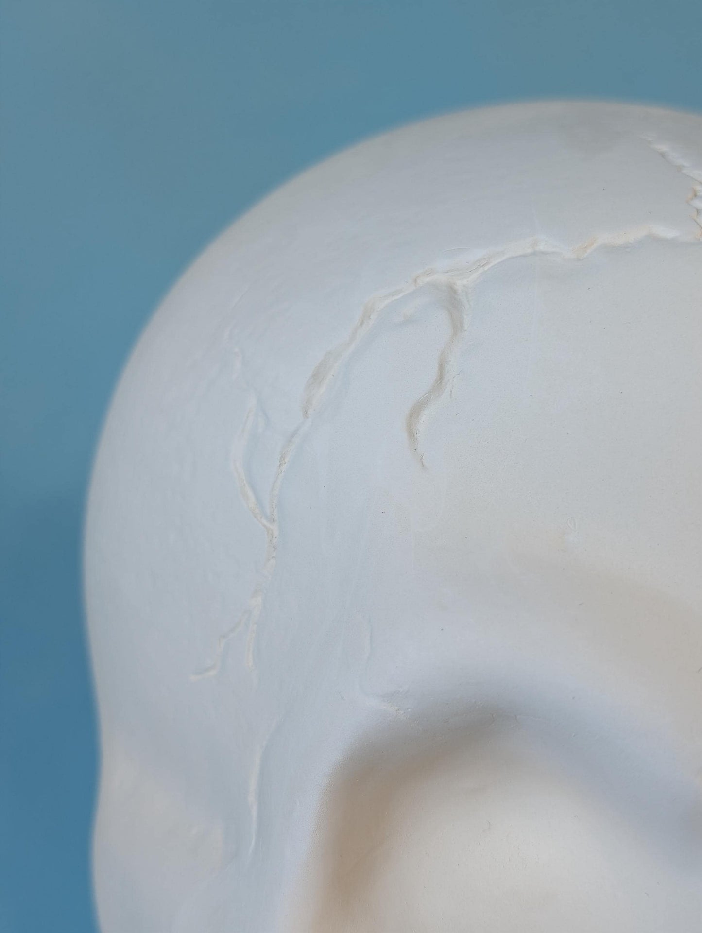 Oversized Ceramic Skull Decor: Unpainted Halloween Decoration, Whimsical Cartoon Design for Home