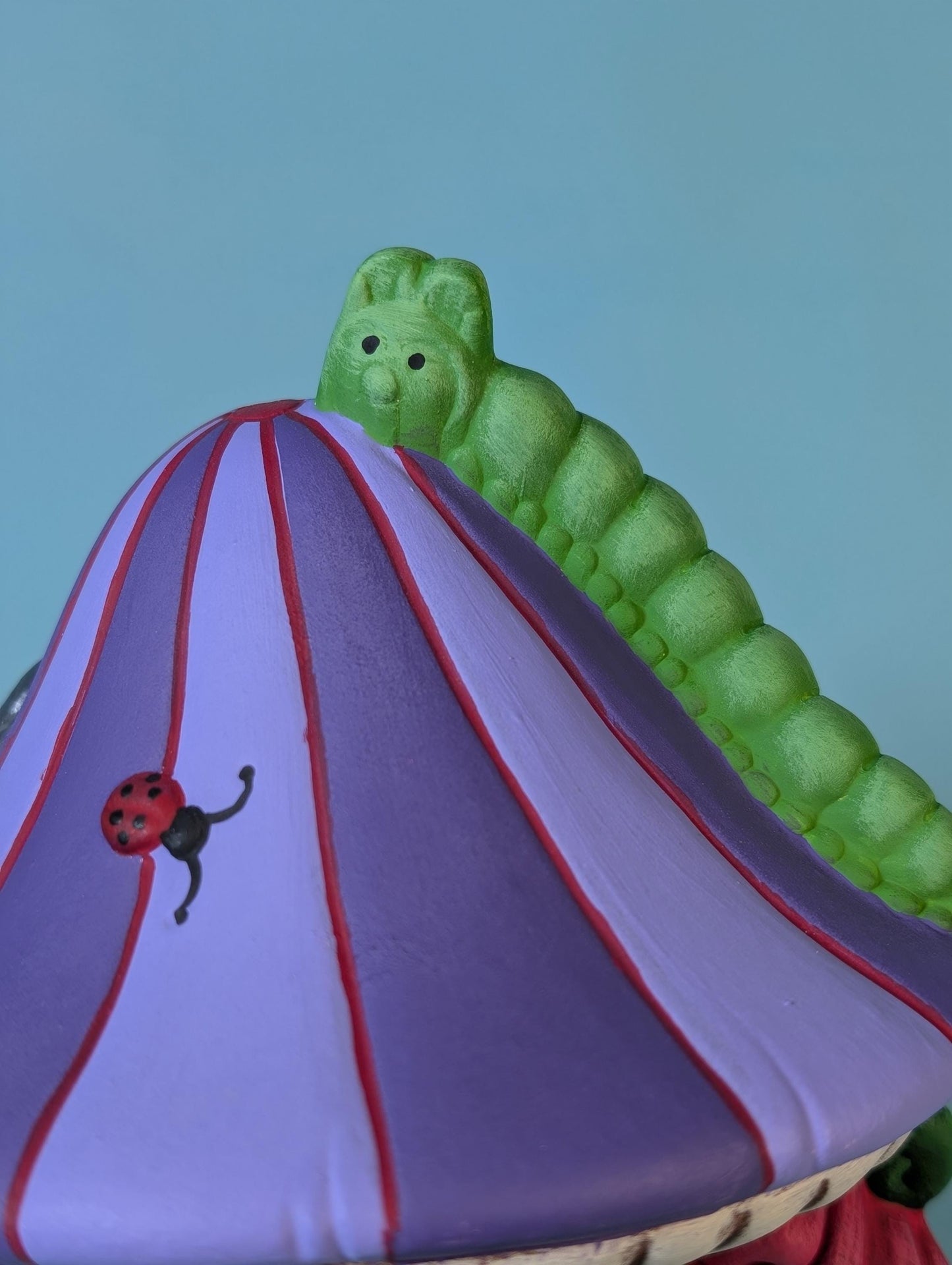 Fairy House | Caterpillar House | Tea Light Holder | Ceramic House  | Gift For Mom | Outdoor Fairy Garden House | Miniature Mushroom House