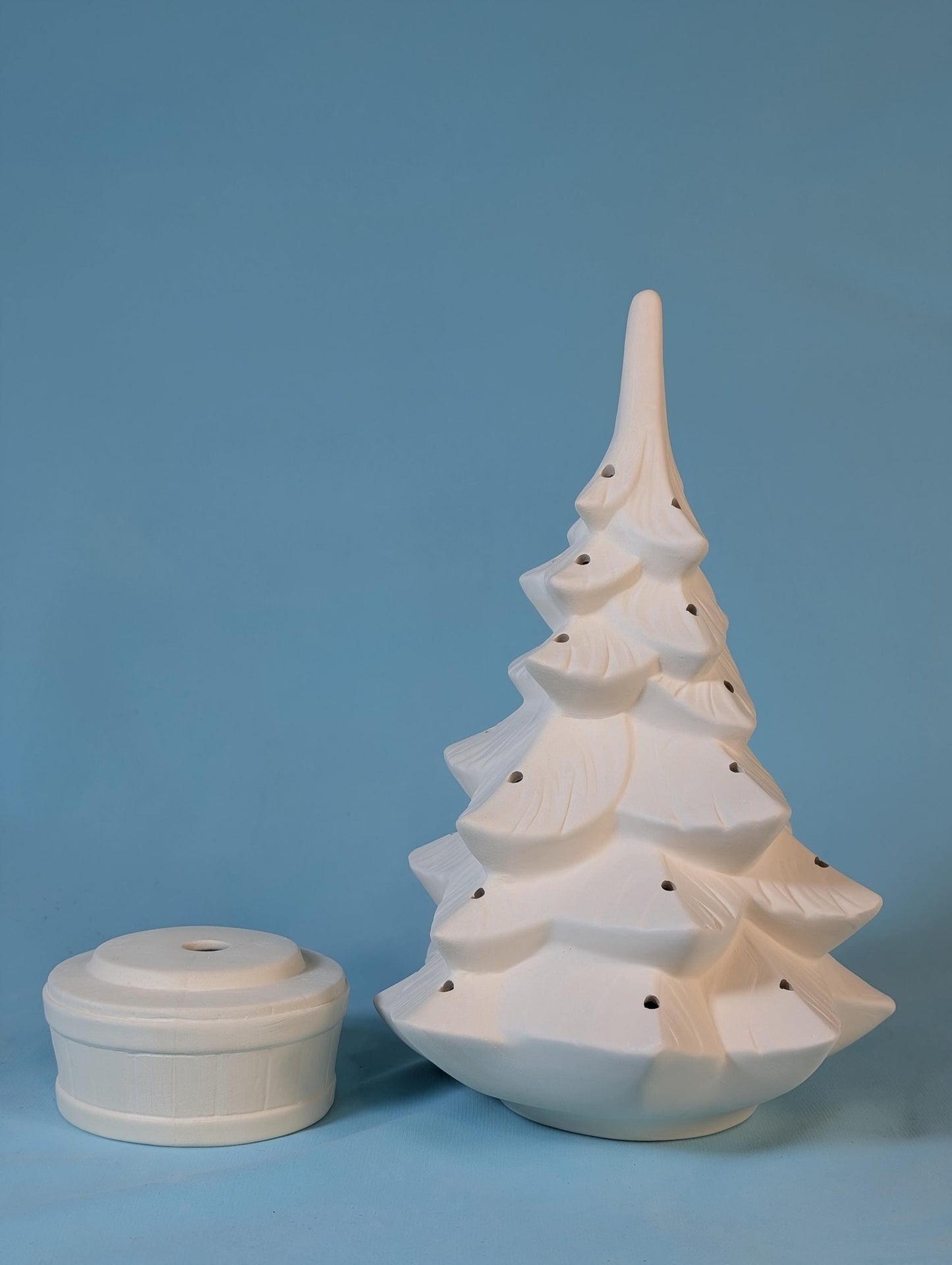 Vintage Seely Unpainted Ceramic Christmas Tree - DIY Holiday Décor Nostalgic Tabletop Ornament