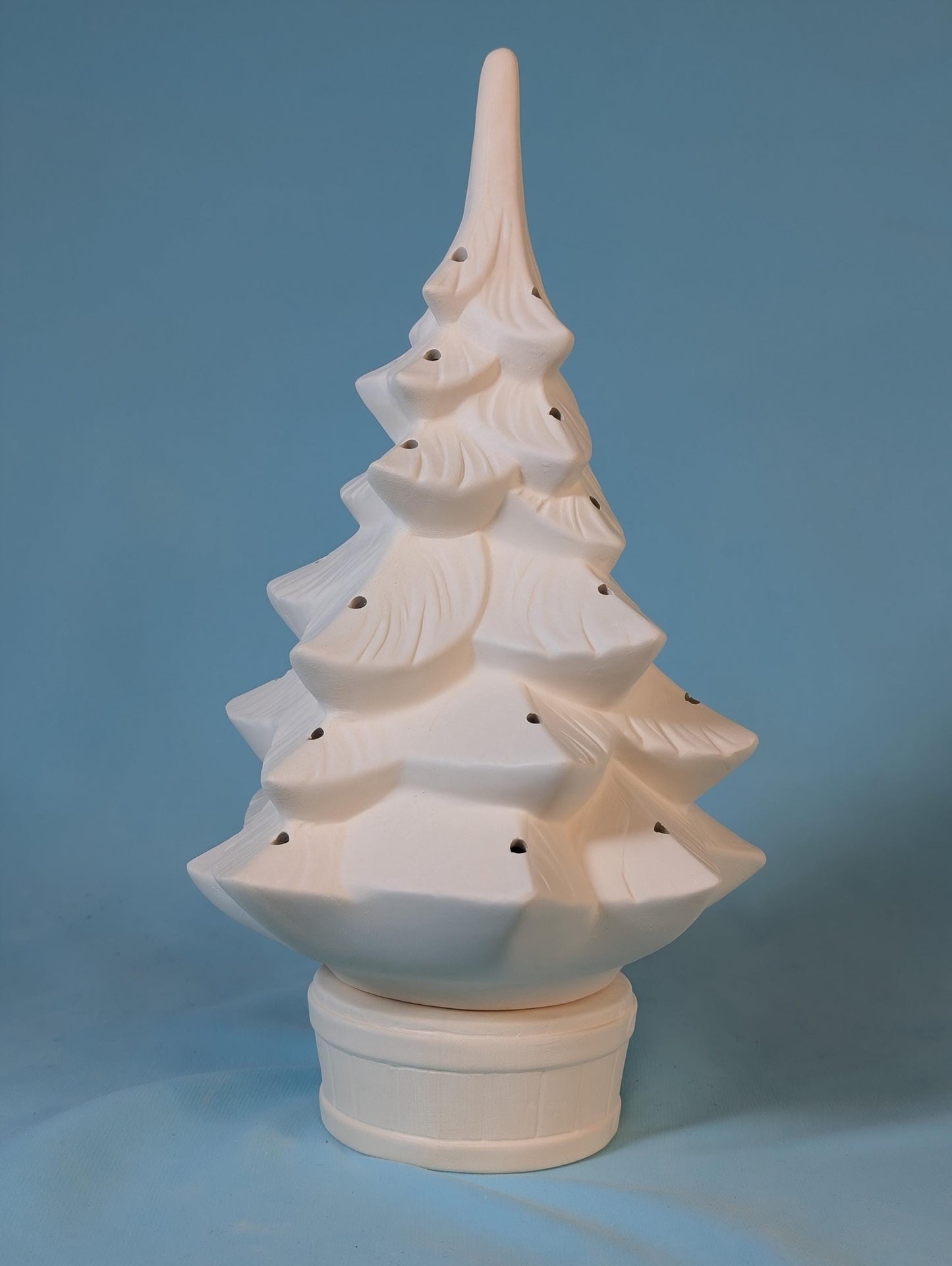 Vintage Seely Unpainted Ceramic Christmas Tree - DIY Holiday Décor Nostalgic Tabletop Ornament