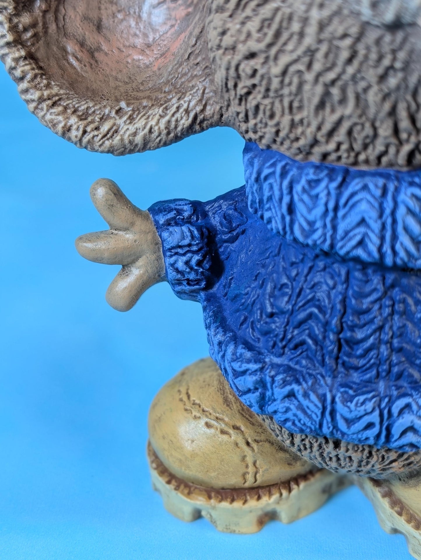 Cozy Sweater-Clad Mouse in Work Boots Figurine - Miniature Winter Decor Collectible