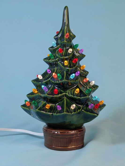 Vintage Seely Unpainted Ceramic Christmas Tree - DIY Holiday Décor Nostalgic Tabletop Ornament