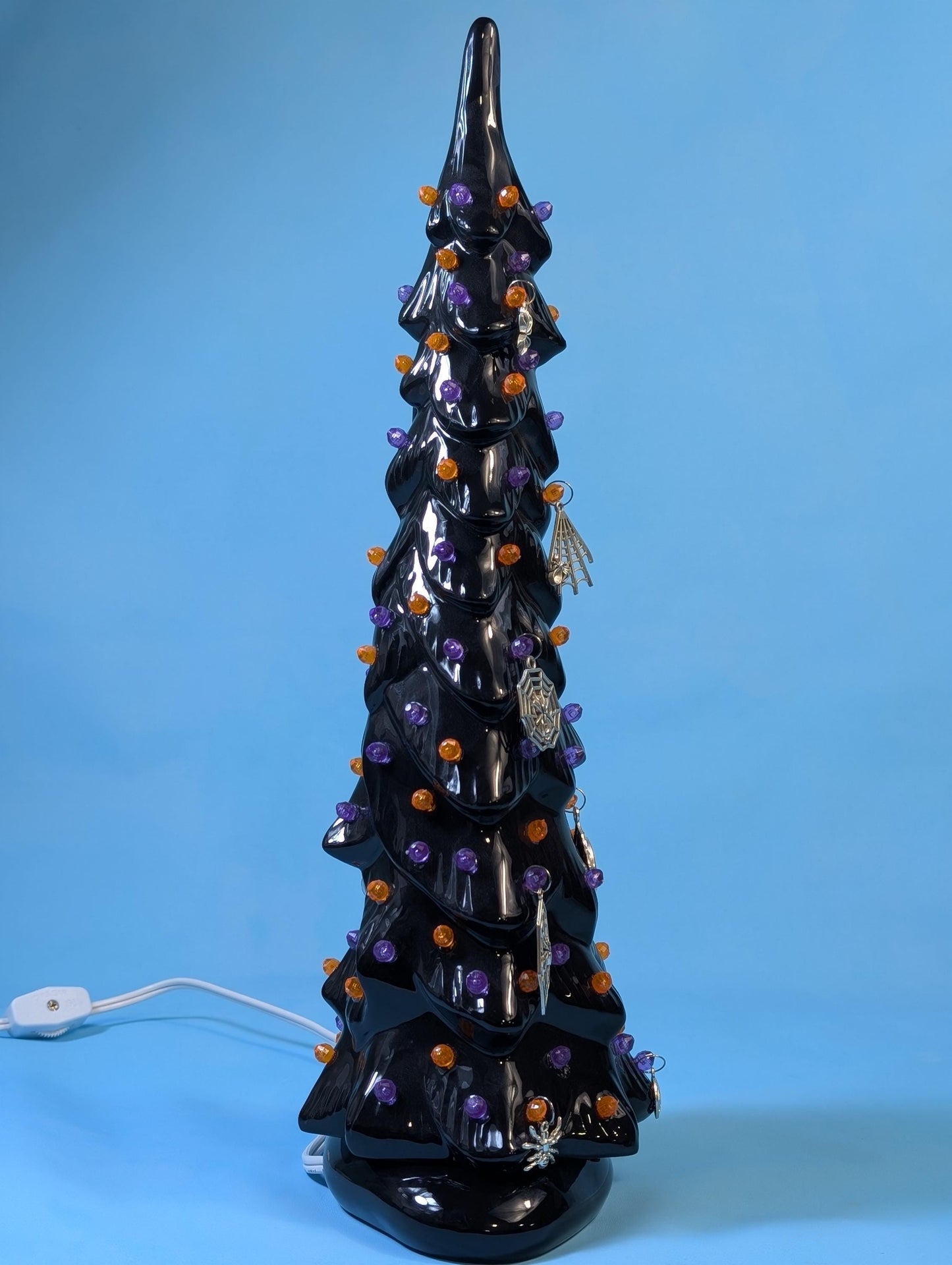 Illuminated Wispy Ghost Ceramic Tree | Spooky Halloween Decor | Retro Heirloom Fall Home Accent