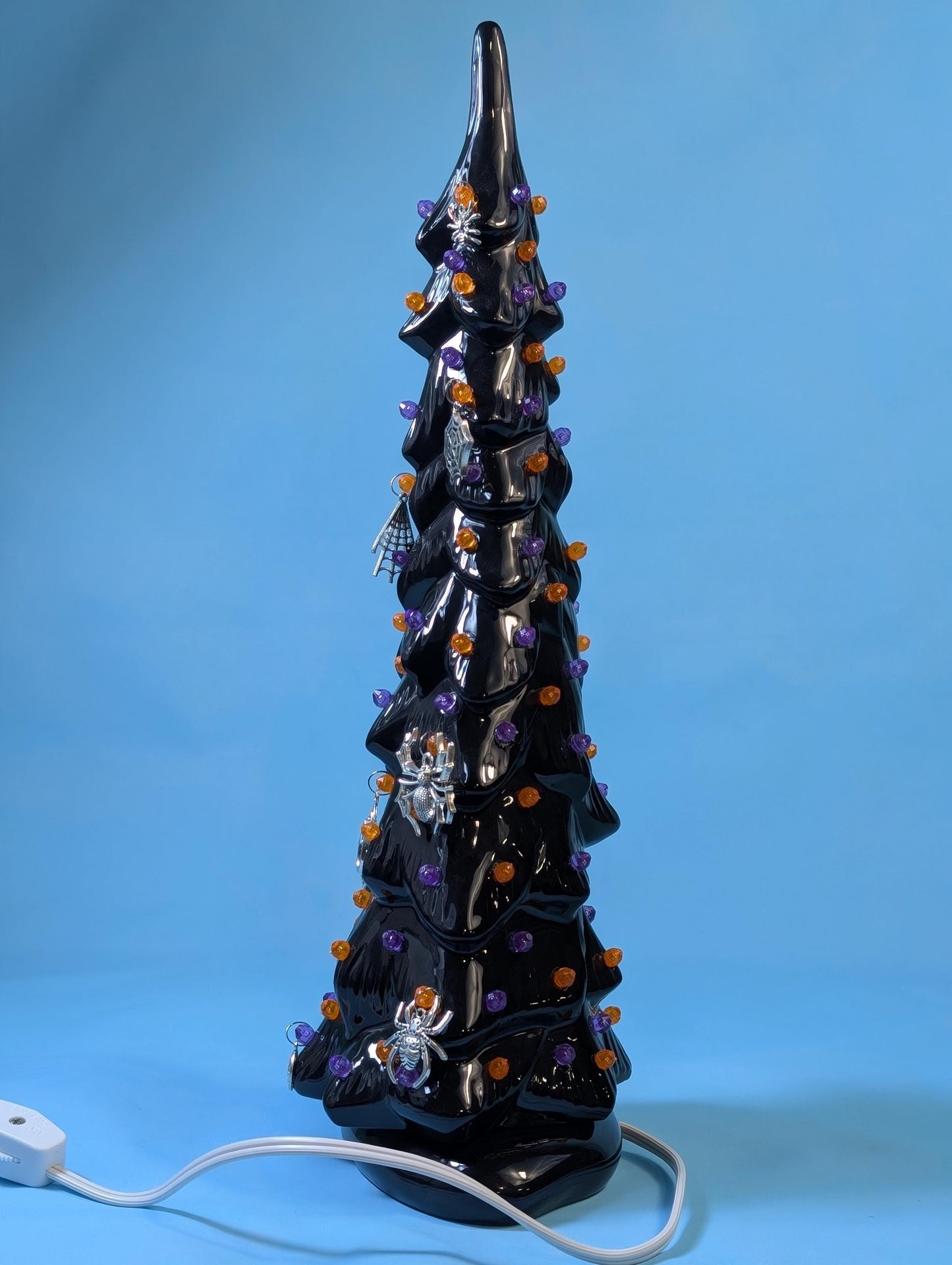 Illuminated Wispy Ghost Ceramic Tree | Spooky Halloween Decor | Retro Heirloom Fall Home Accent
