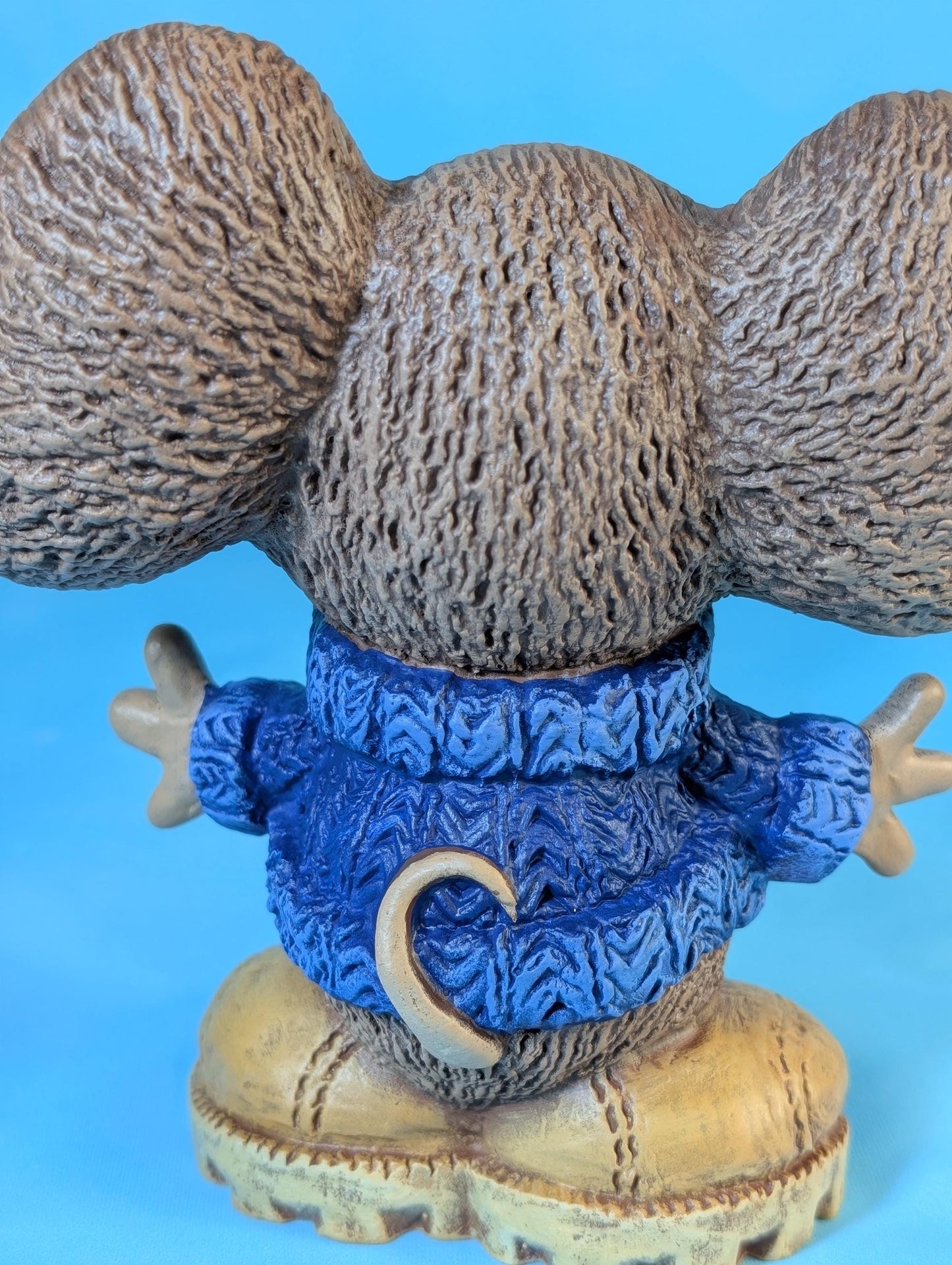 Cozy Sweater-Clad Mouse in Work Boots Figurine - Miniature Winter Decor Collectible
