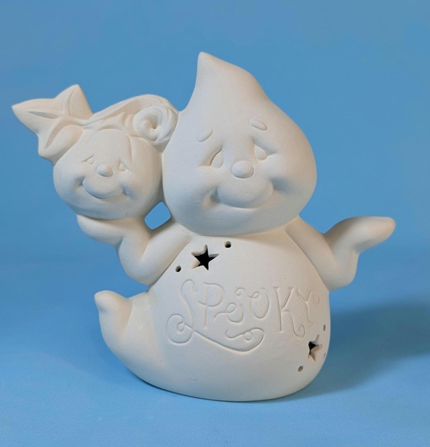 Bisque Ceramic Ghost Luminary | Tea Light Ghost | Spooky Halloween Décor - Do it yourself project