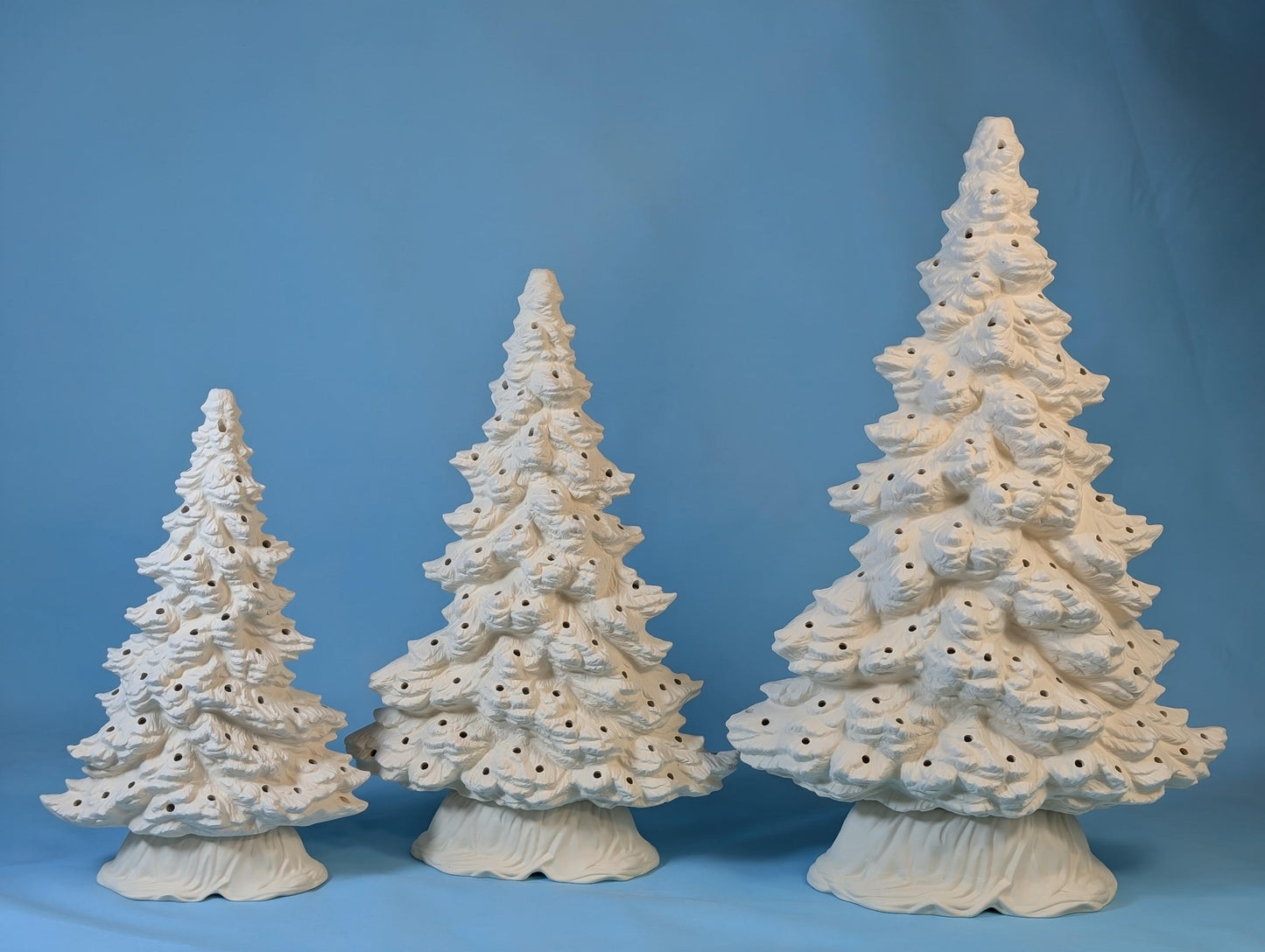 Unique Tampa Bay Shallow Ceramic Christmas Trees for DIY Holiday Decor - Rare Low Profile Festive Ornaments - Teresa's Ceramics