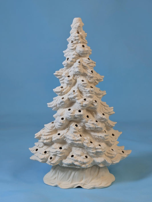 9.75 inch Tampa Bay Ceramic Christmas Tree - Multicolor Lights Low Profile Bluegrass Holiday Decoration