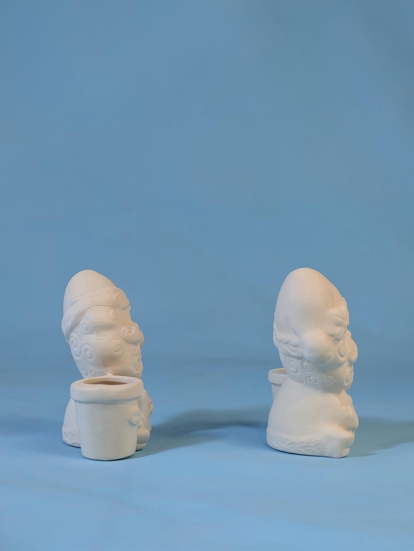 Adorable DIY Santa Claus Candle Holders - Paintable Christmas Decor Set for Festive Crafting