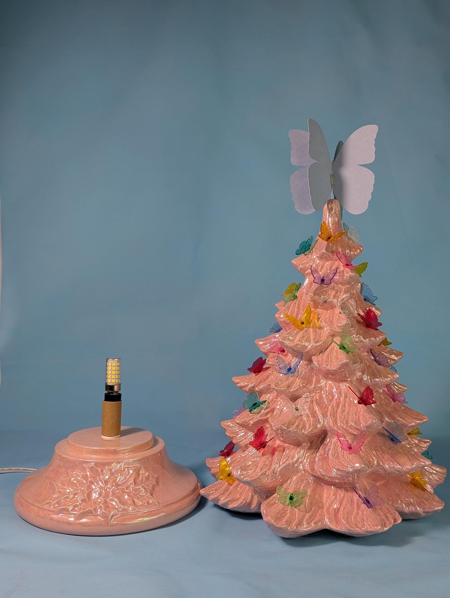 Vintage-Inspired Ceramic Butterfly Tree: Colorful Spring Decor for Easter, Christmas & Garden Gifts