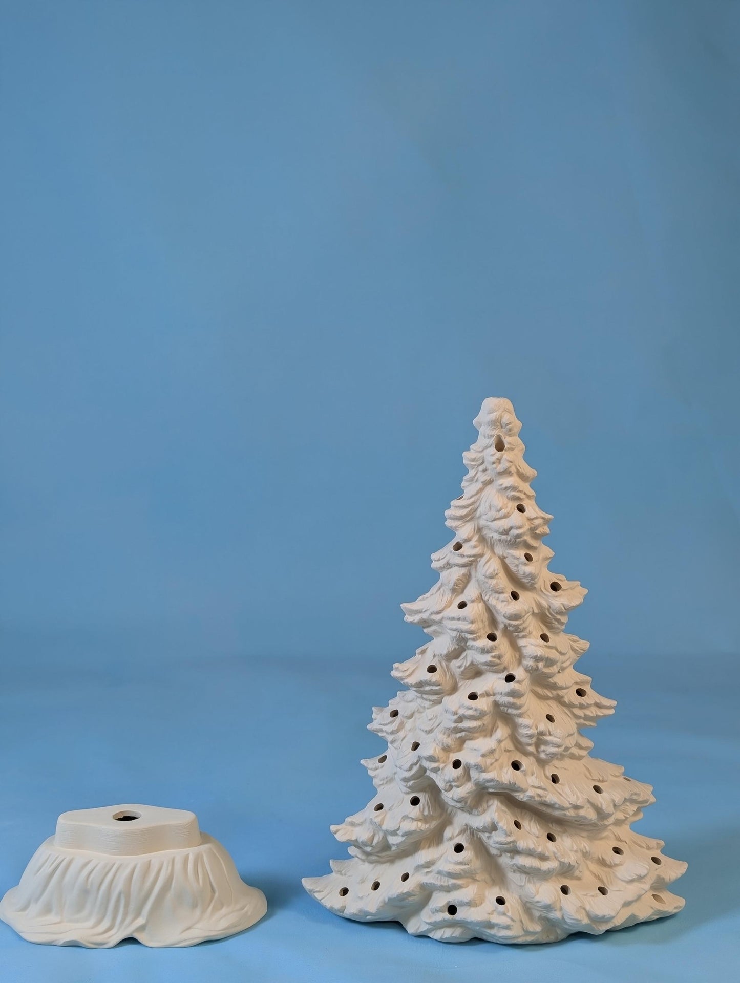 9.75 inch Tampa Bay Ceramic Christmas Tree - Multicolor Lights Low Profile Bluegrass Holiday Decoration