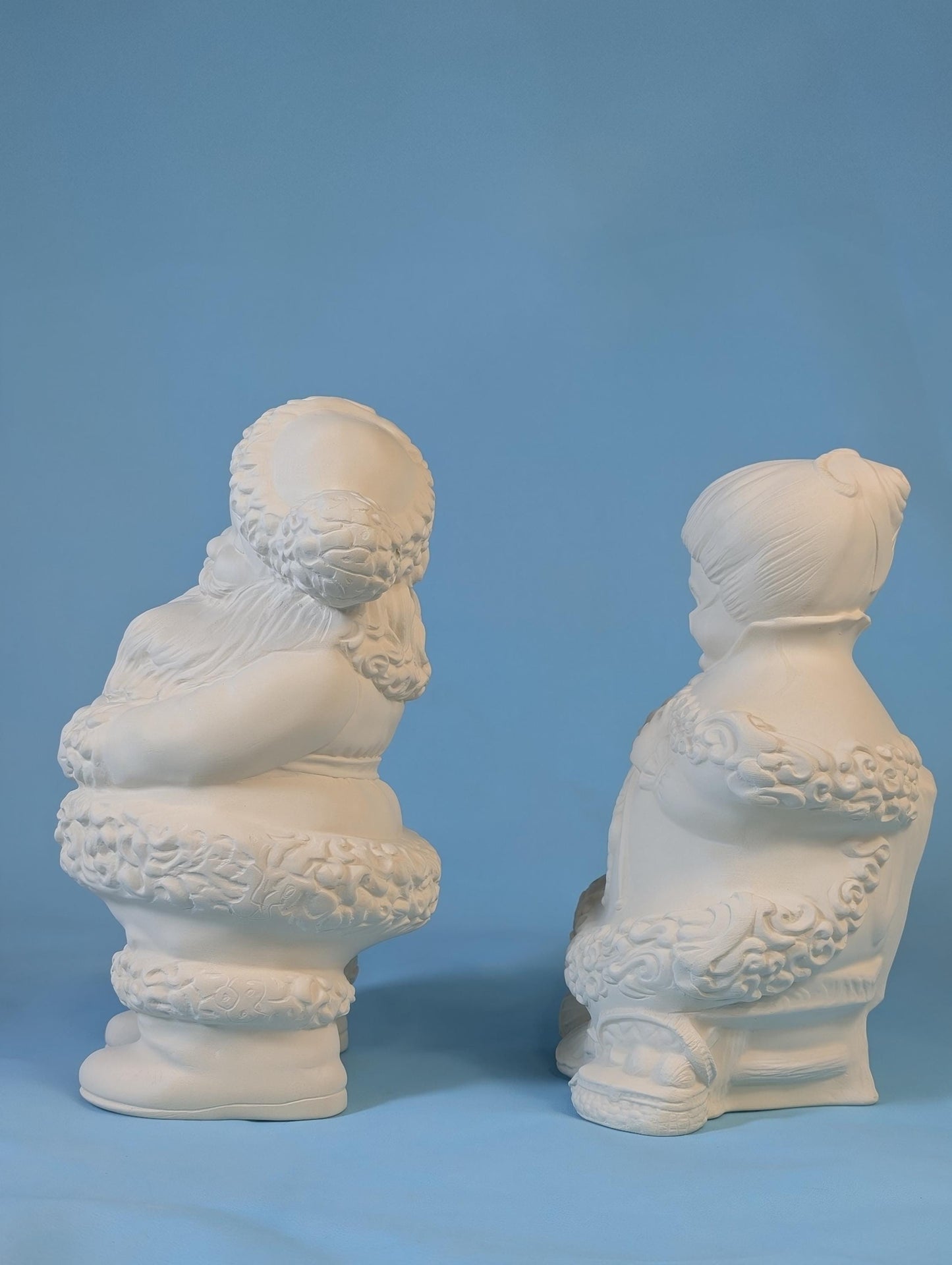 RESERVED for Allison - 11 sets paintable Mr. and Mrs. Claus Ceramic Figurines - DIY Christmas Décor for Crafters and Artists